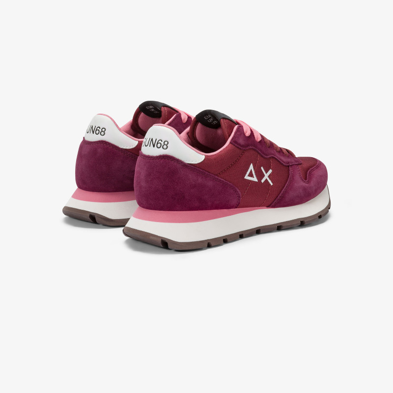 Bordeaux Ally Solid nylon and suede sneaker