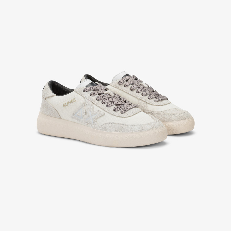 Off white Sally nylon and suede sneaker
