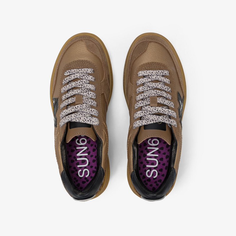Fox Sally nylon and suede sneaker