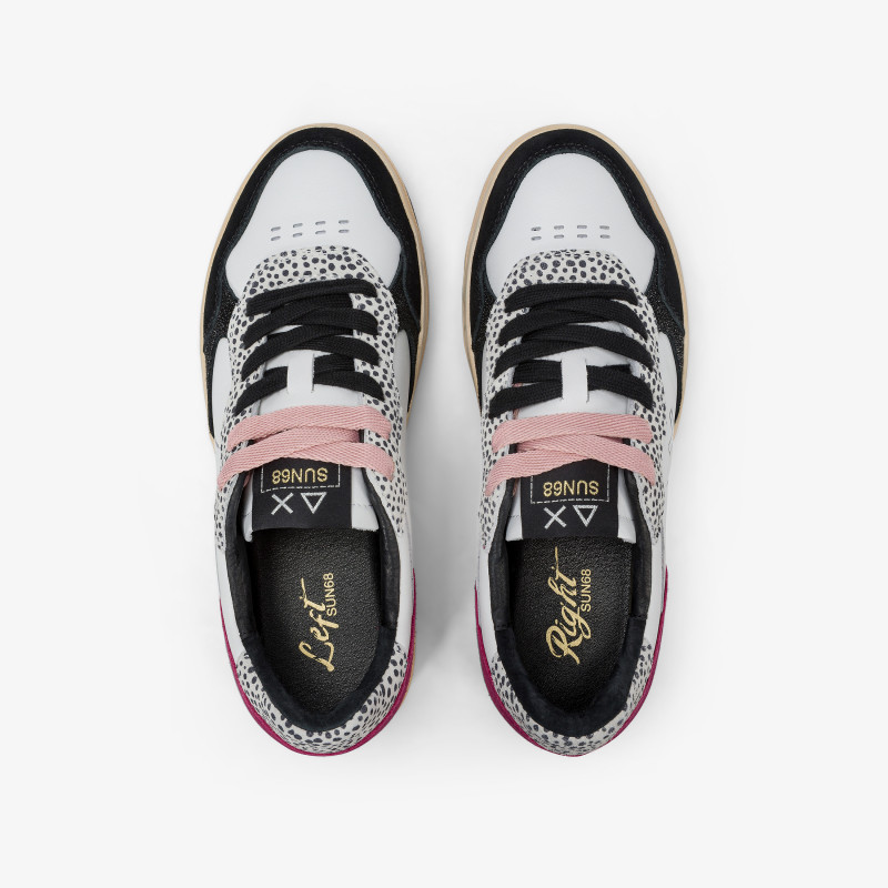 Dark fuxia Basket Love Lady leather sneaker