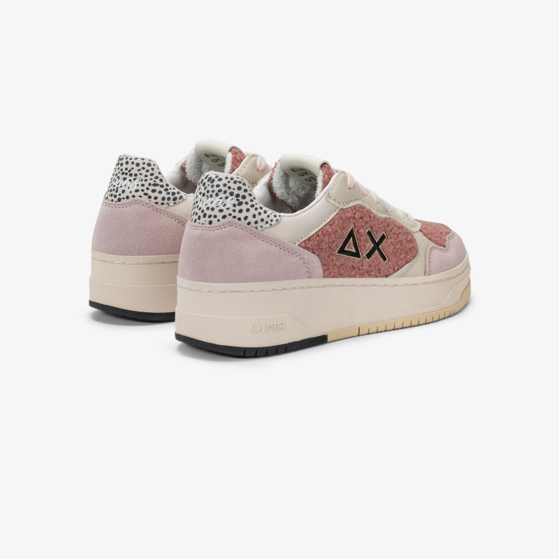 Pink Basket Love Lady teddy sneaker