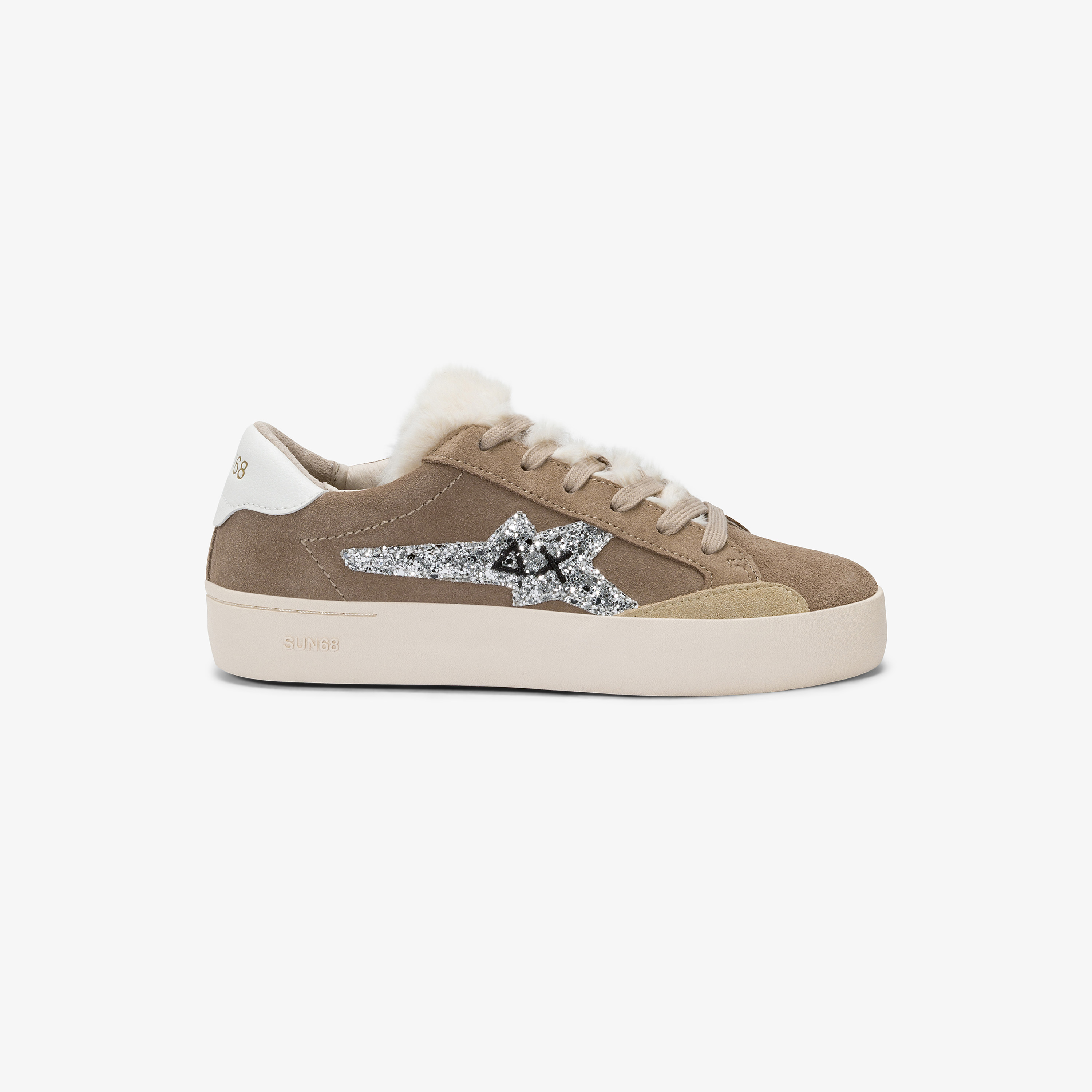 Sneaker Teen Girl's Katy Winter in suede beige scuro
