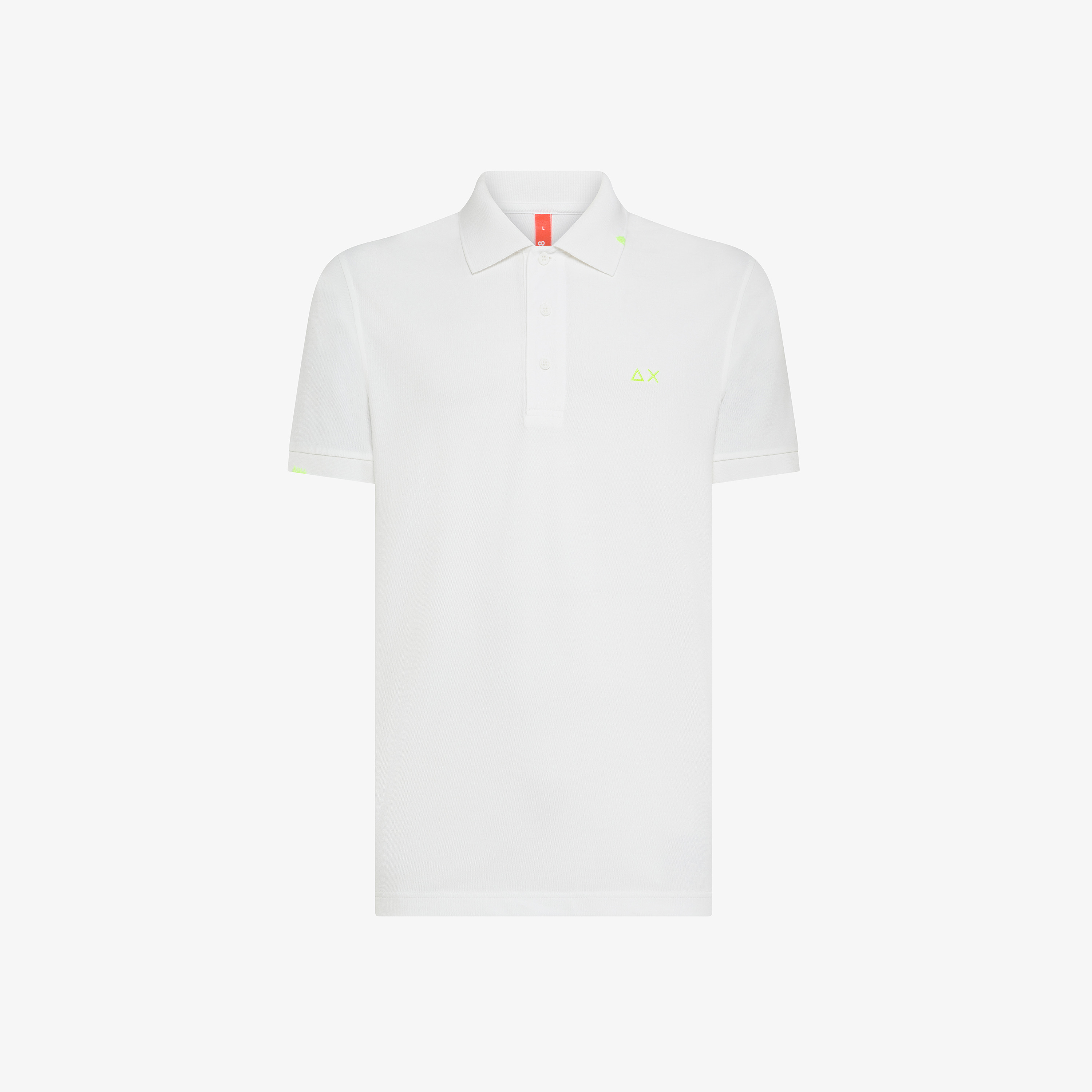 Off white polo shirt with fluorescent embroidery