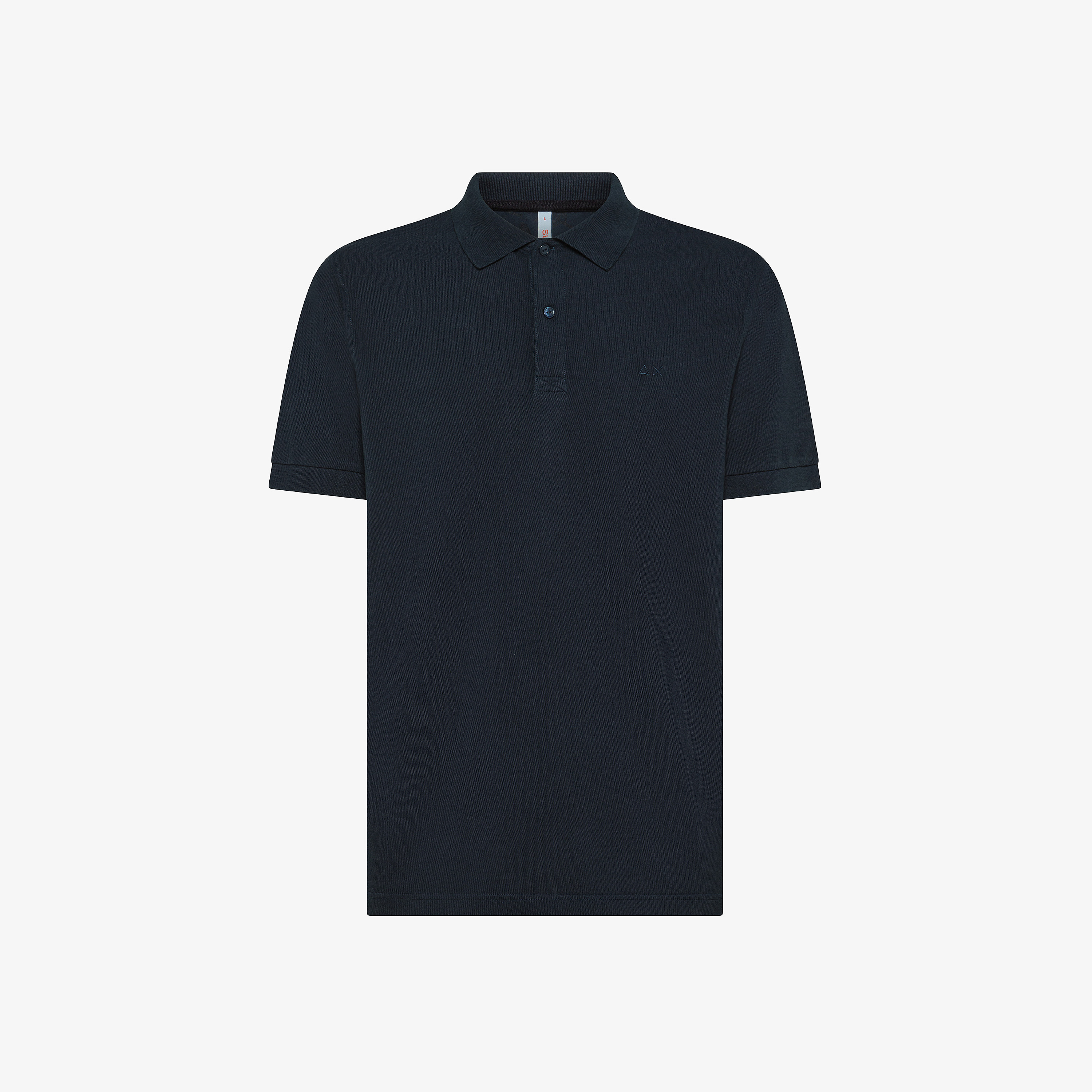 Navy blue cotton piqué polo shirt