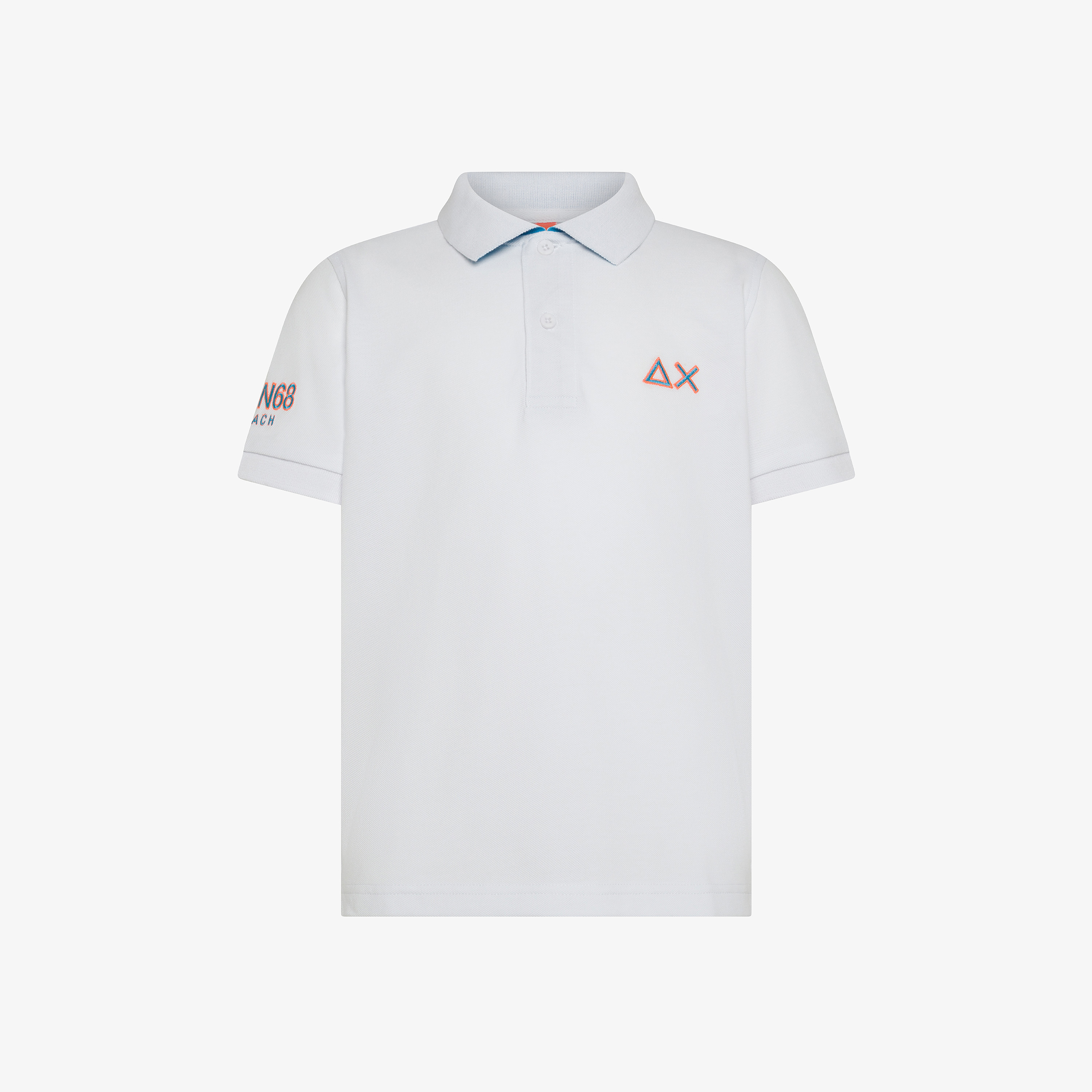 White cotton piqué polo shirt