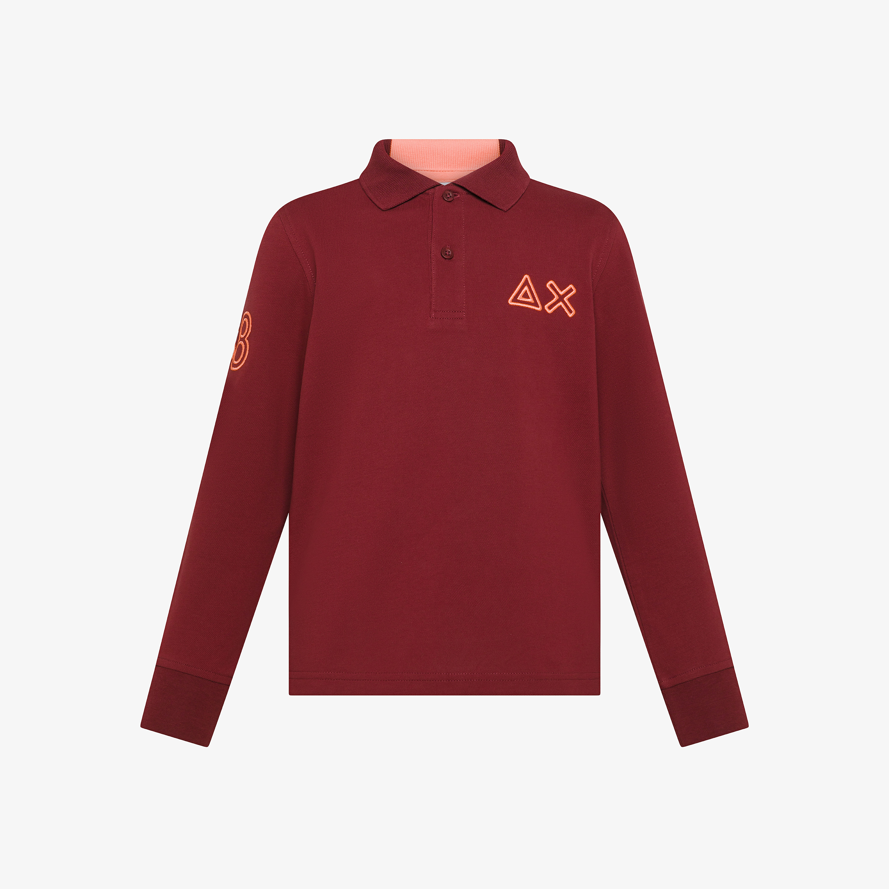 Bordeaux cotton piqué polo shirt with logo