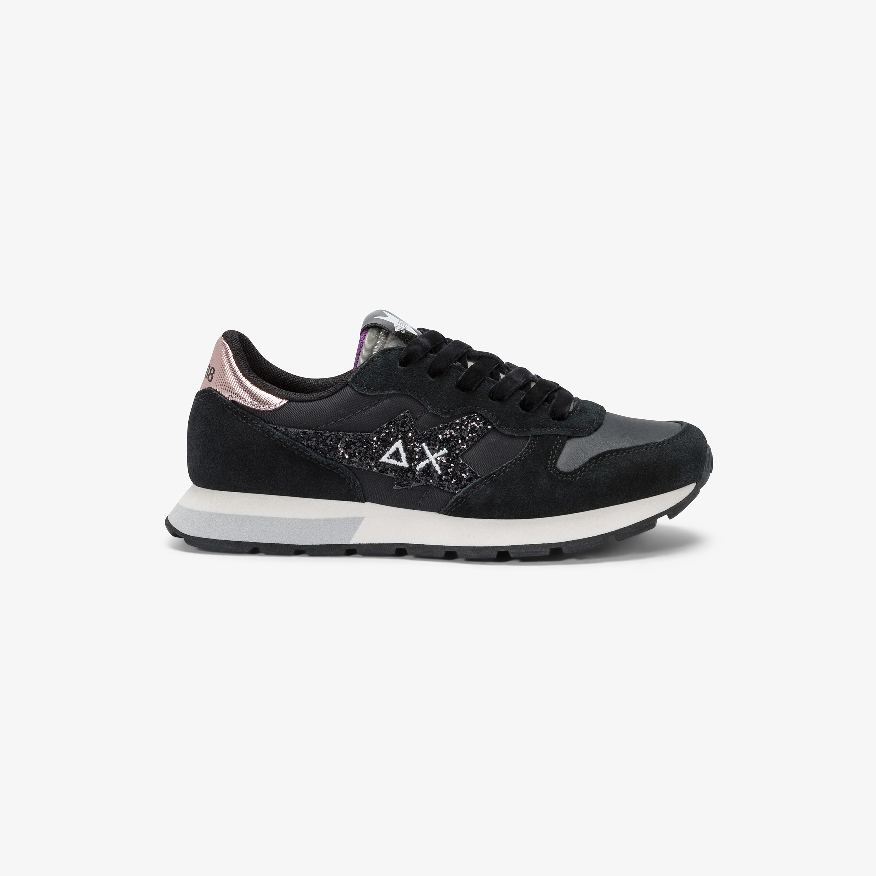 Sneaker Teen Girl's Stargirl Glitter in suede e nylon nero