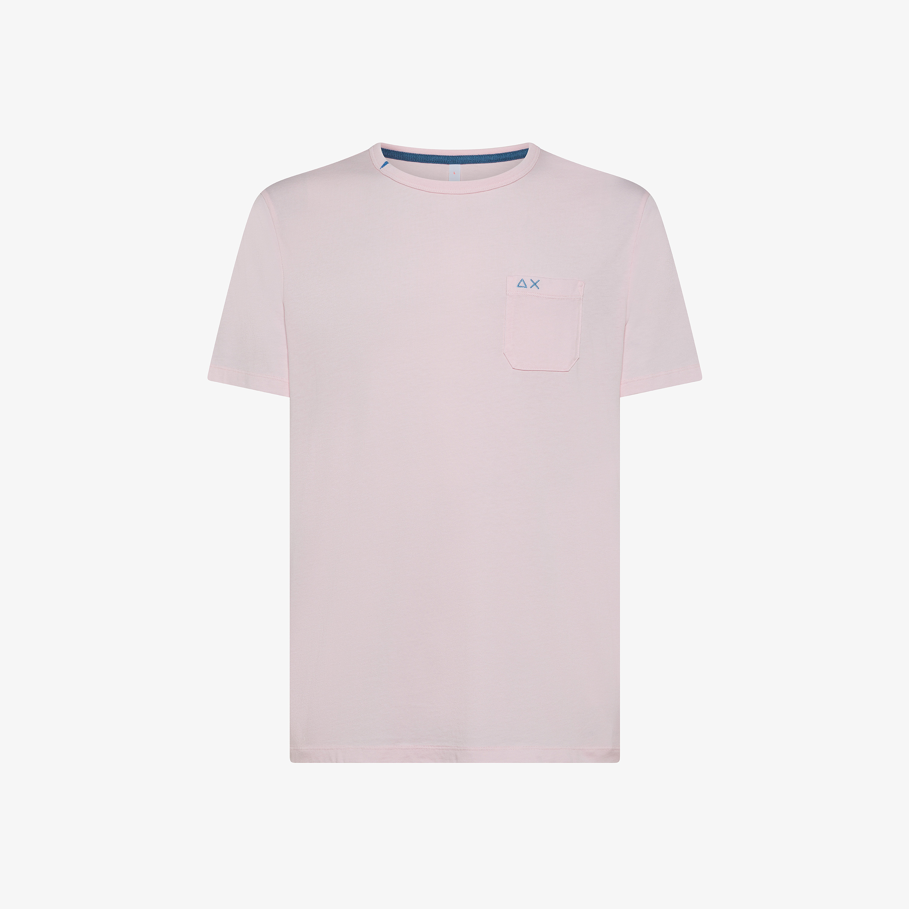 Pink cotton jersey T-shirt with chest pocket