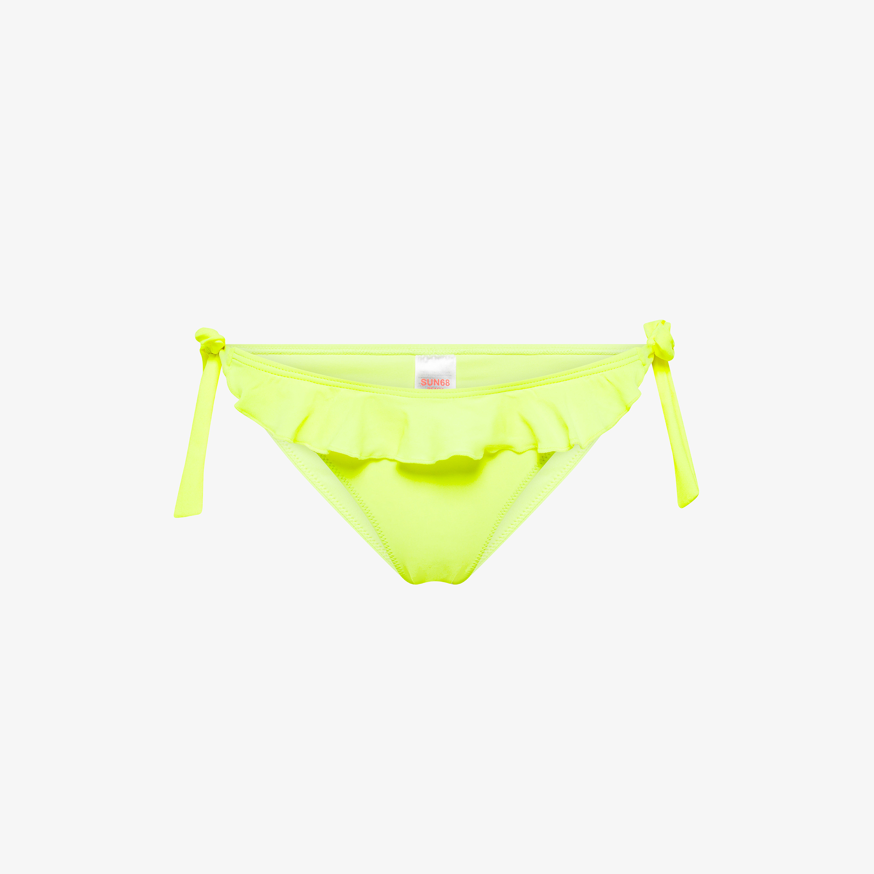 Yellow fluo ruffled bikini briefs