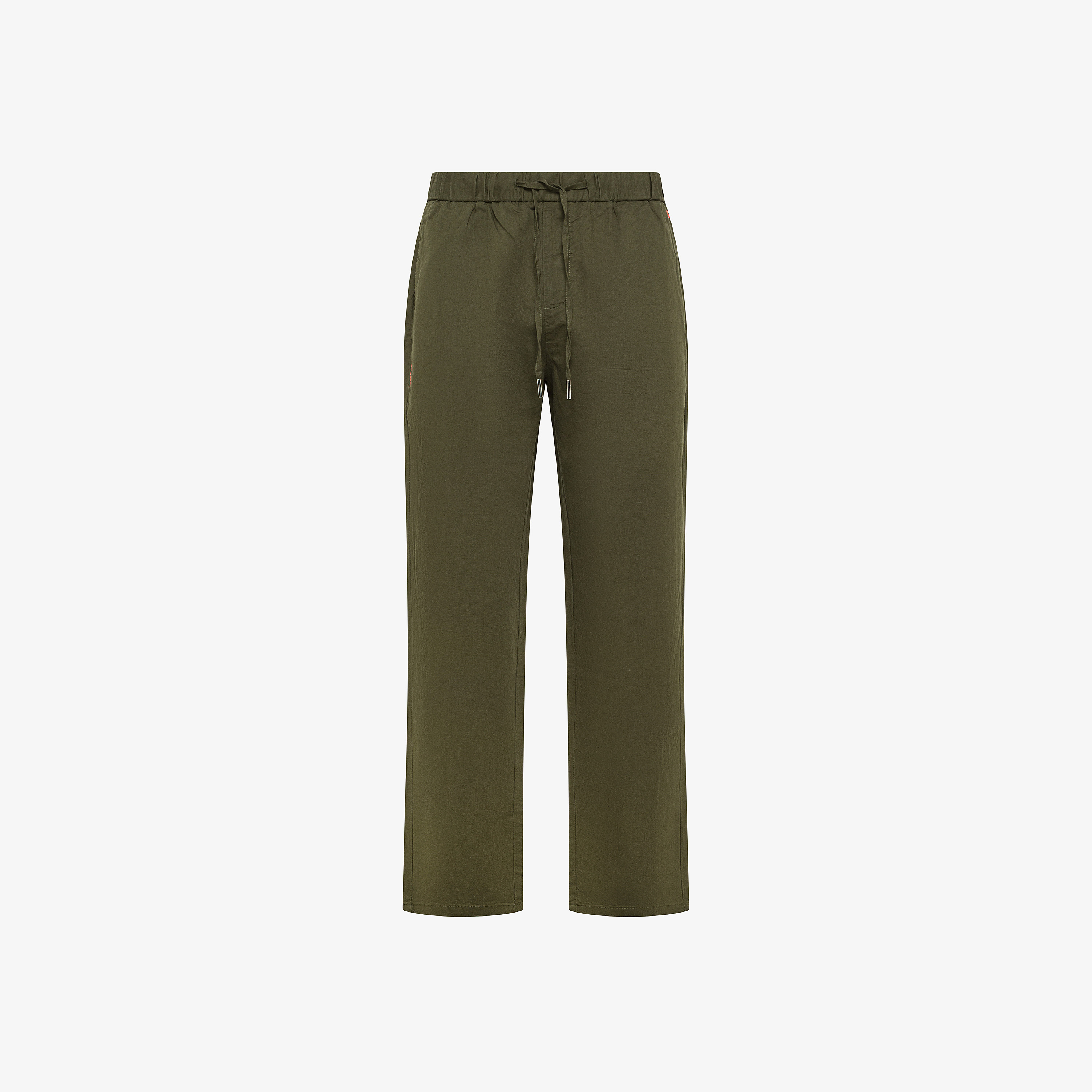 Dark green linen and cotton trousers