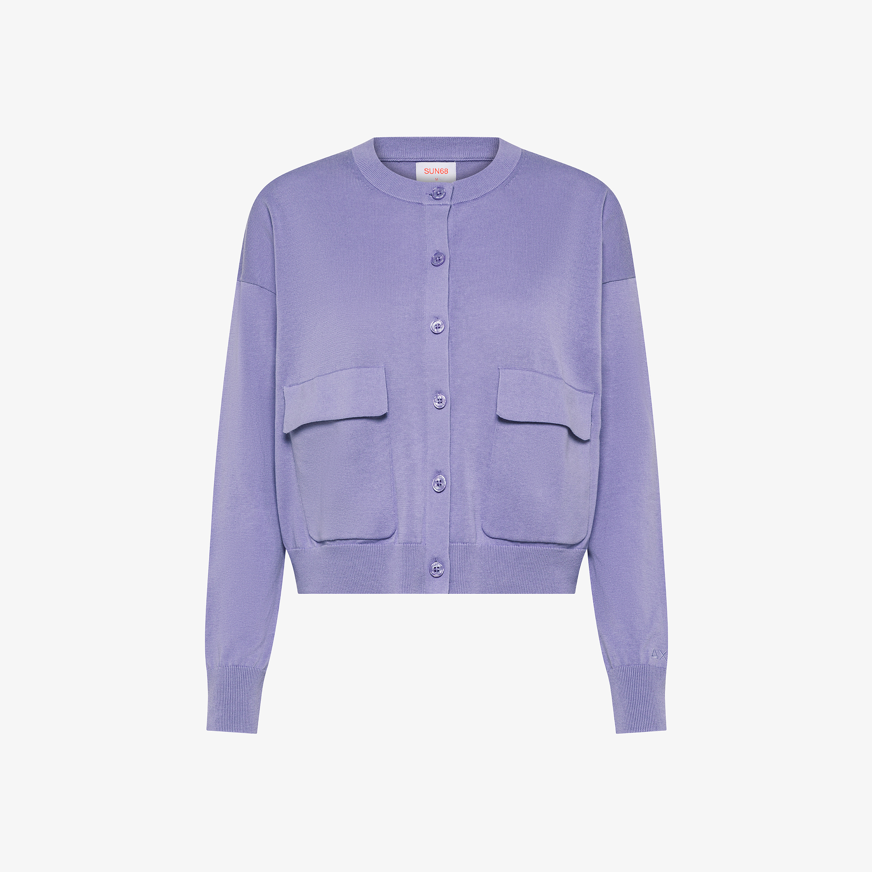 Lilac cotton knit cardigan