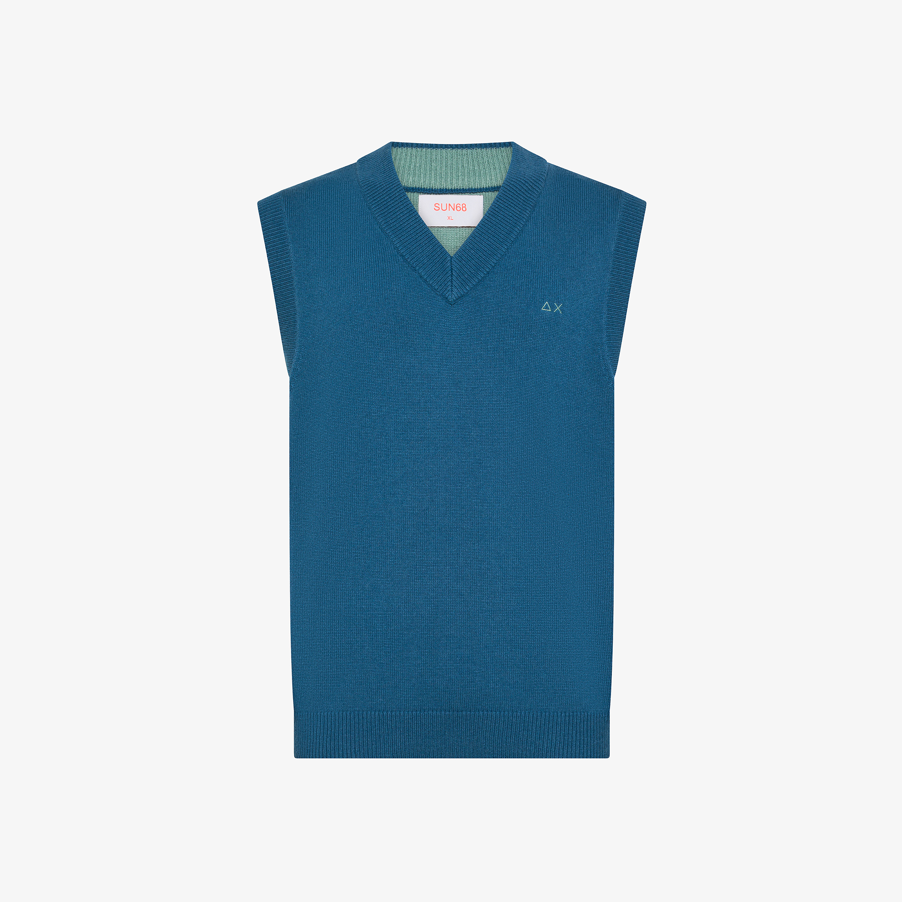 Gilet in lana e cashmere avio scuro