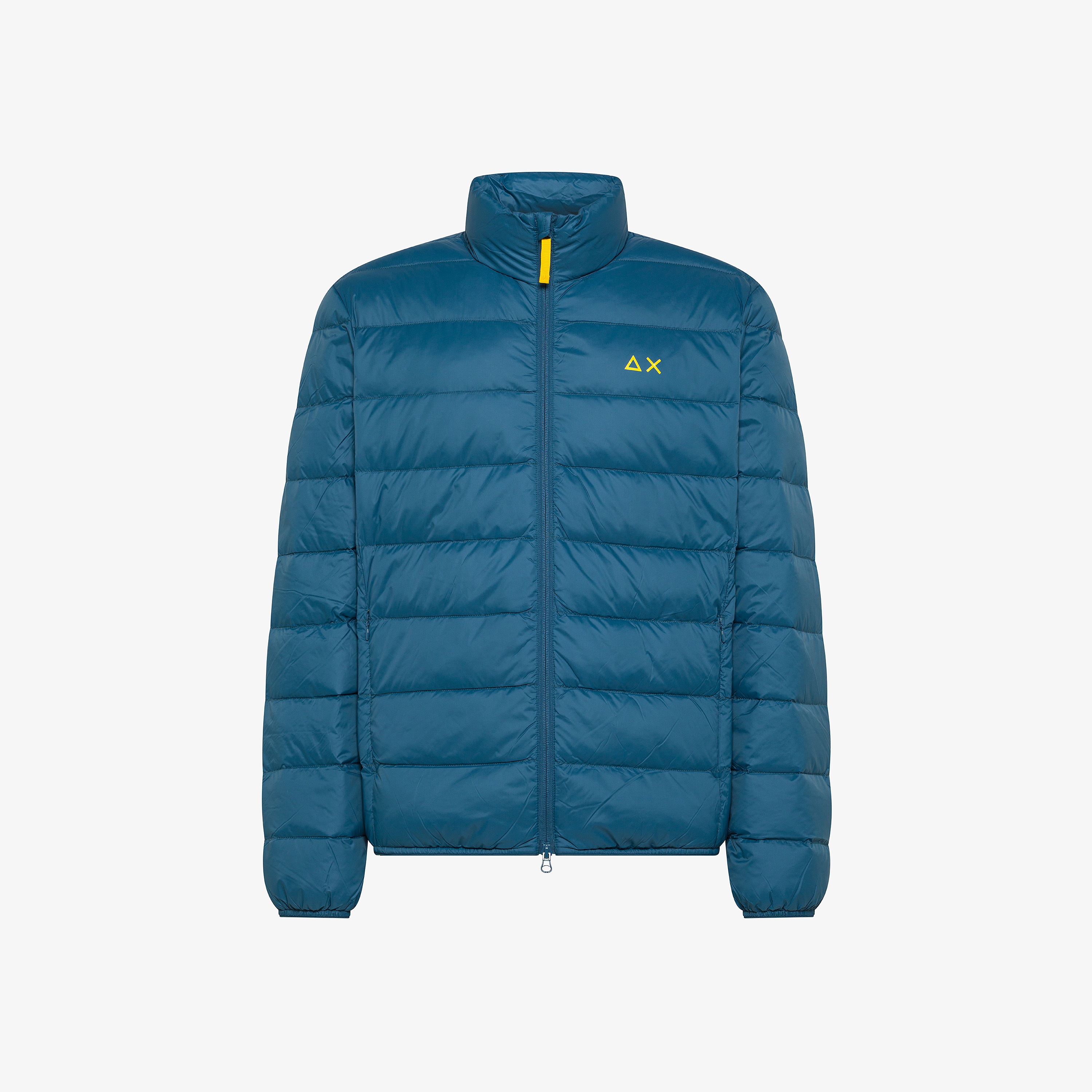 Piumino in nylon trapuntato e imbottito avio scuro