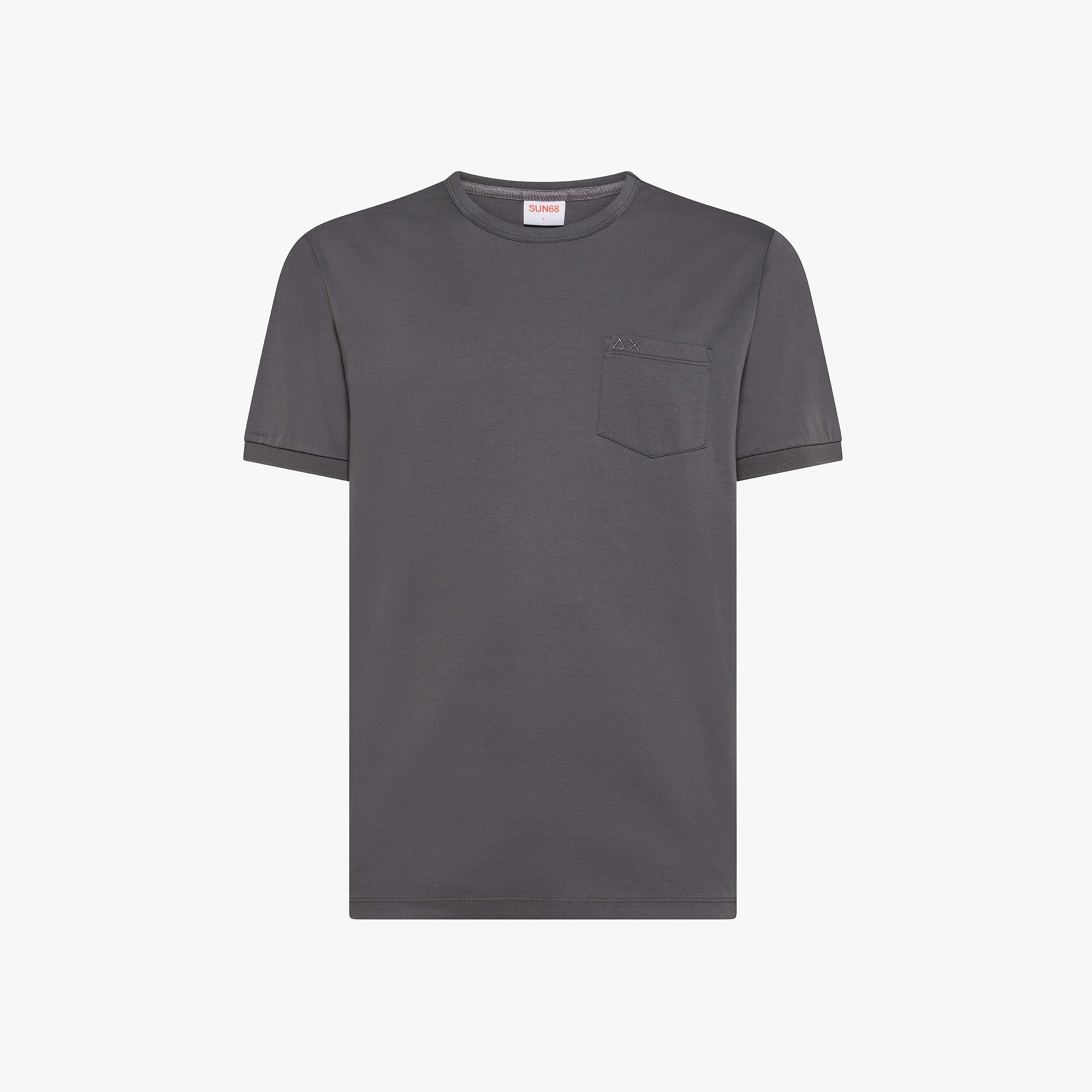 Dark grey cotton jersey t-shirt with pocket