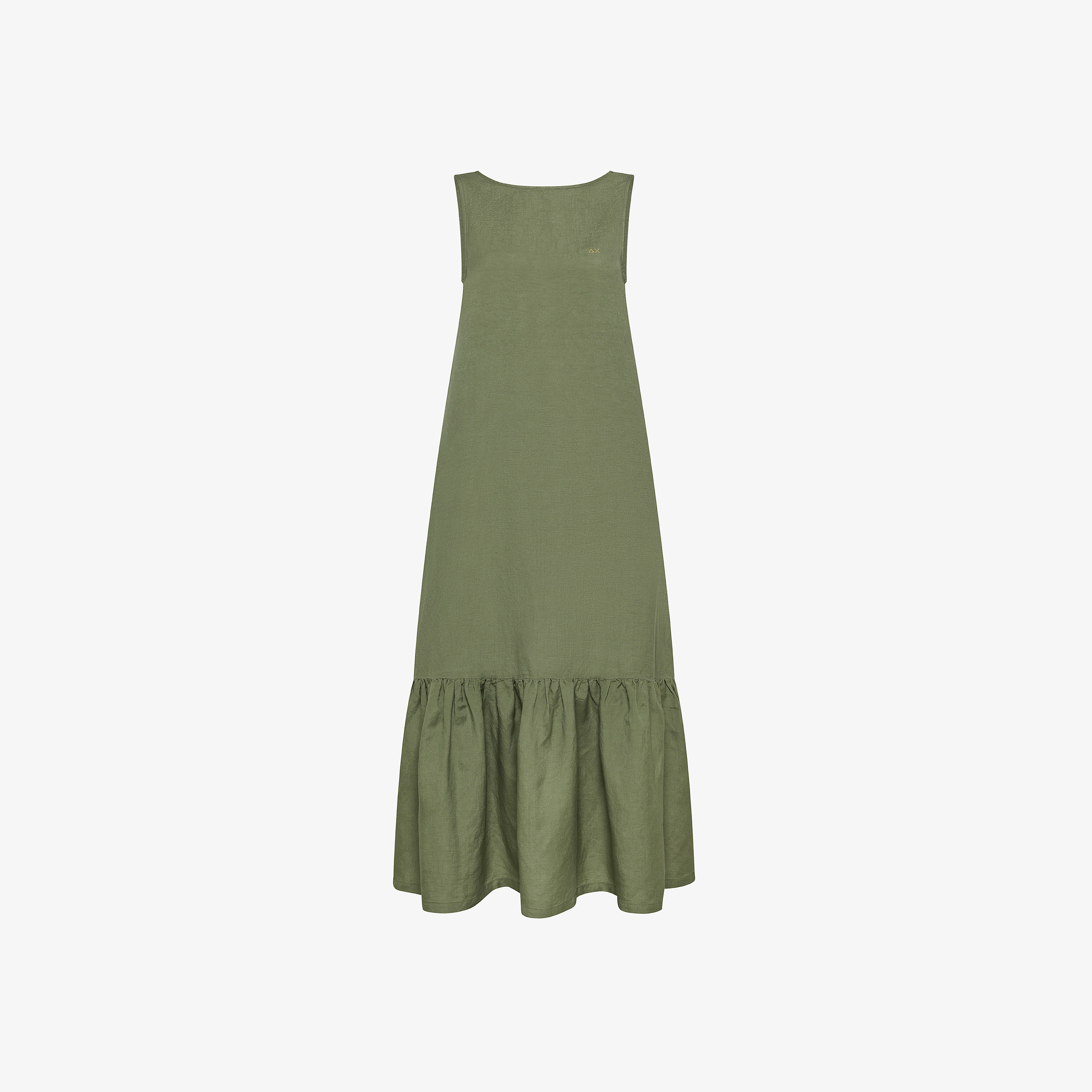 Sage green linen dress