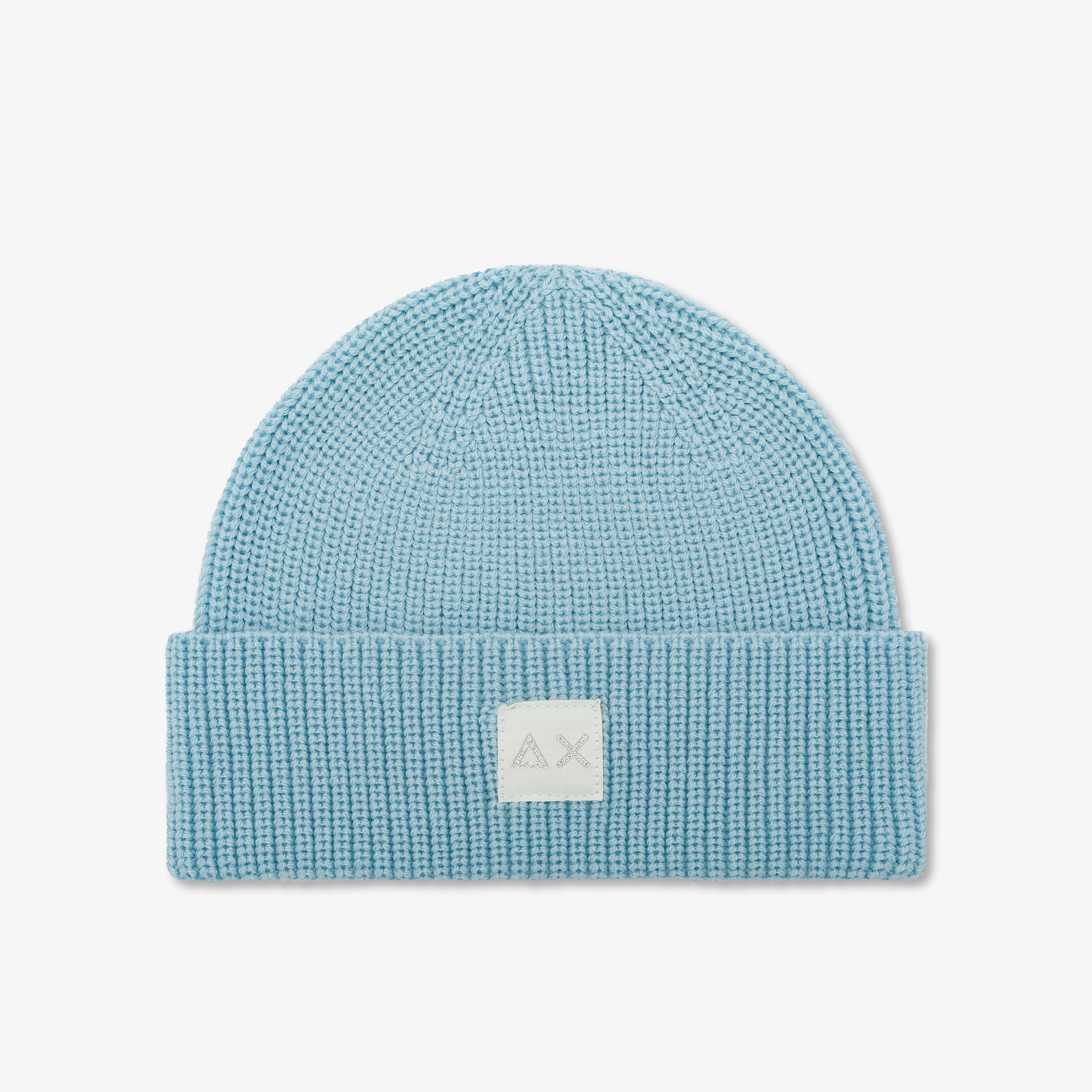 Bice light blue wool blend beanie with logo