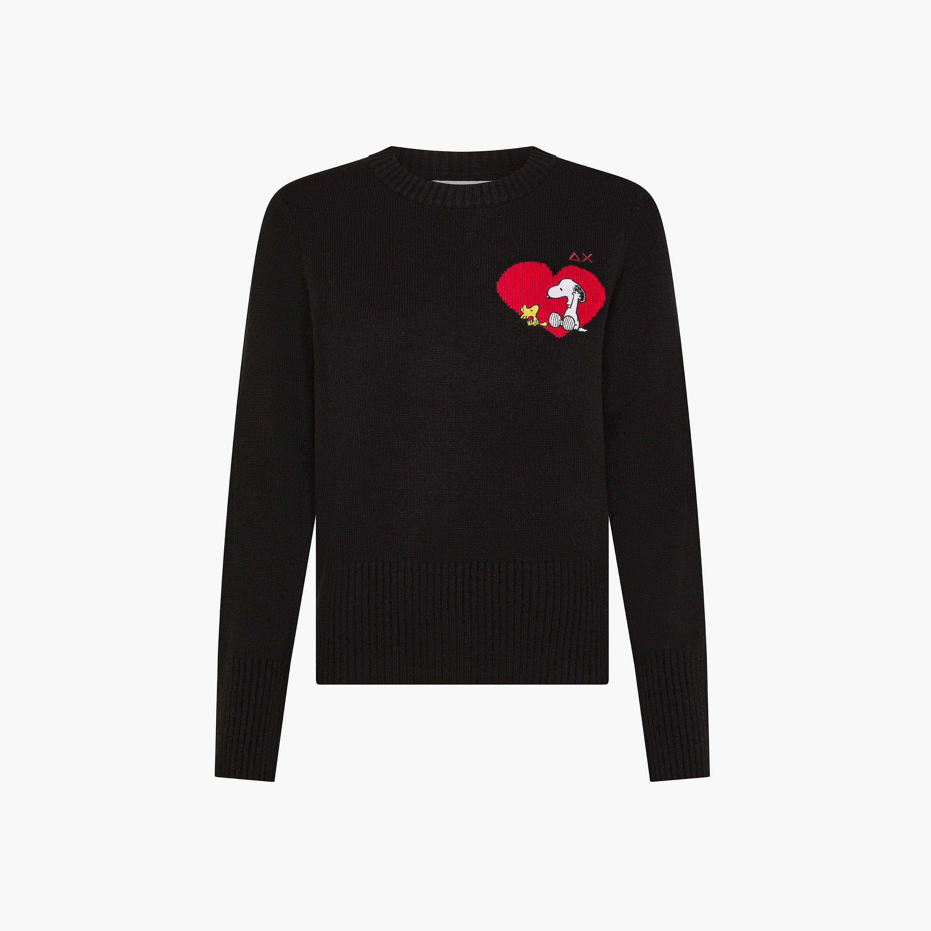 Maglia Peanuts in lana e cashmere con cuore nero