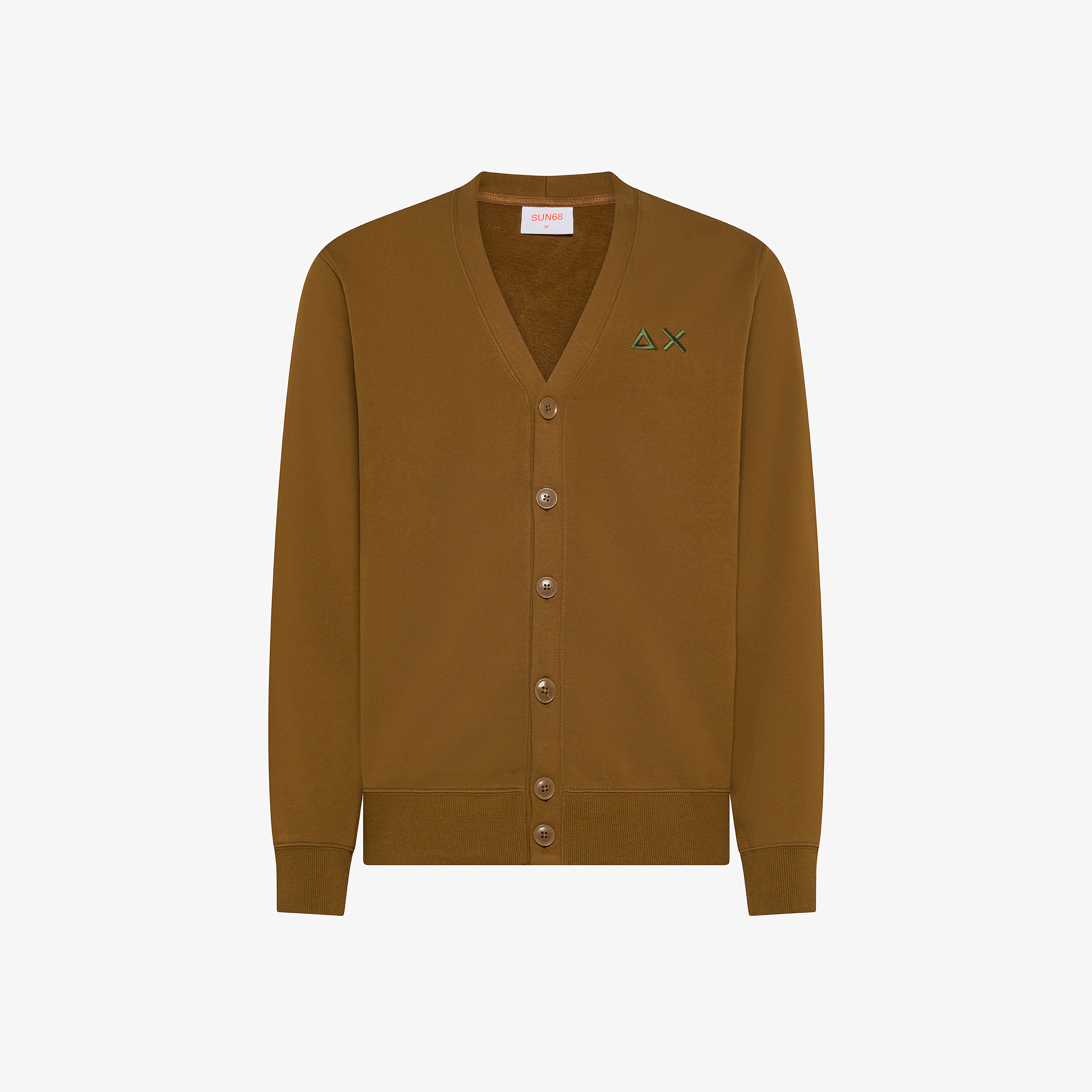 Fox cotton fleece cardigan with buttons