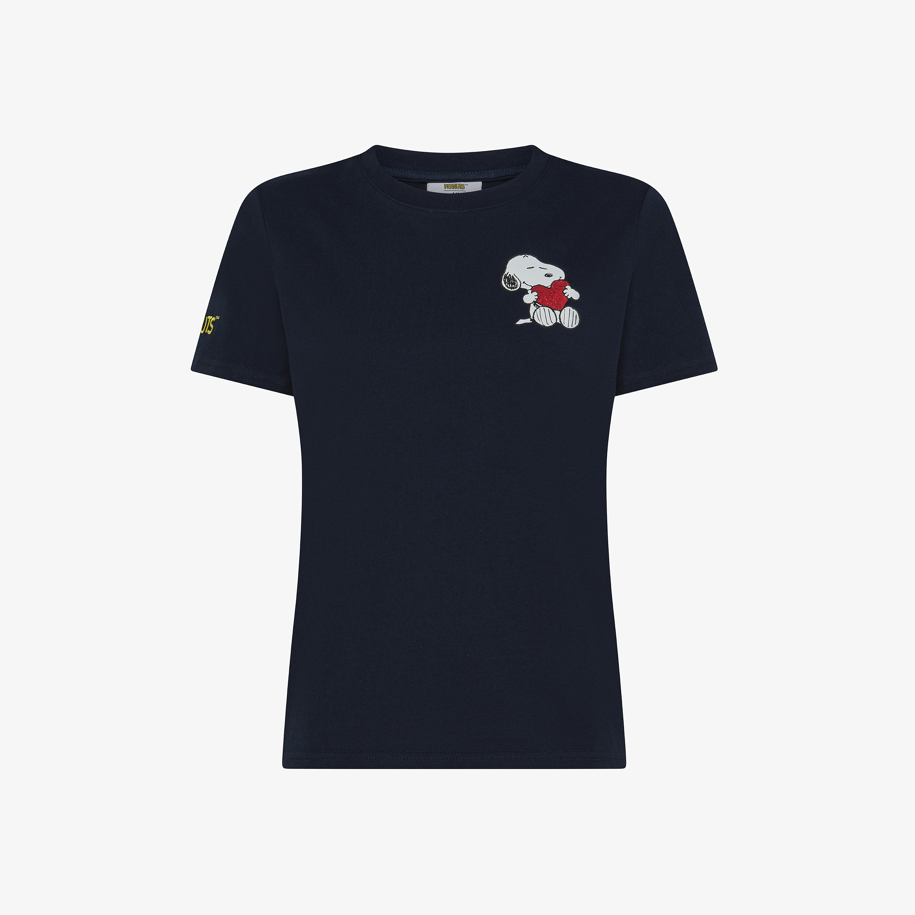 T-shirt girocollo Peanuts in jersey di cotone navy blue