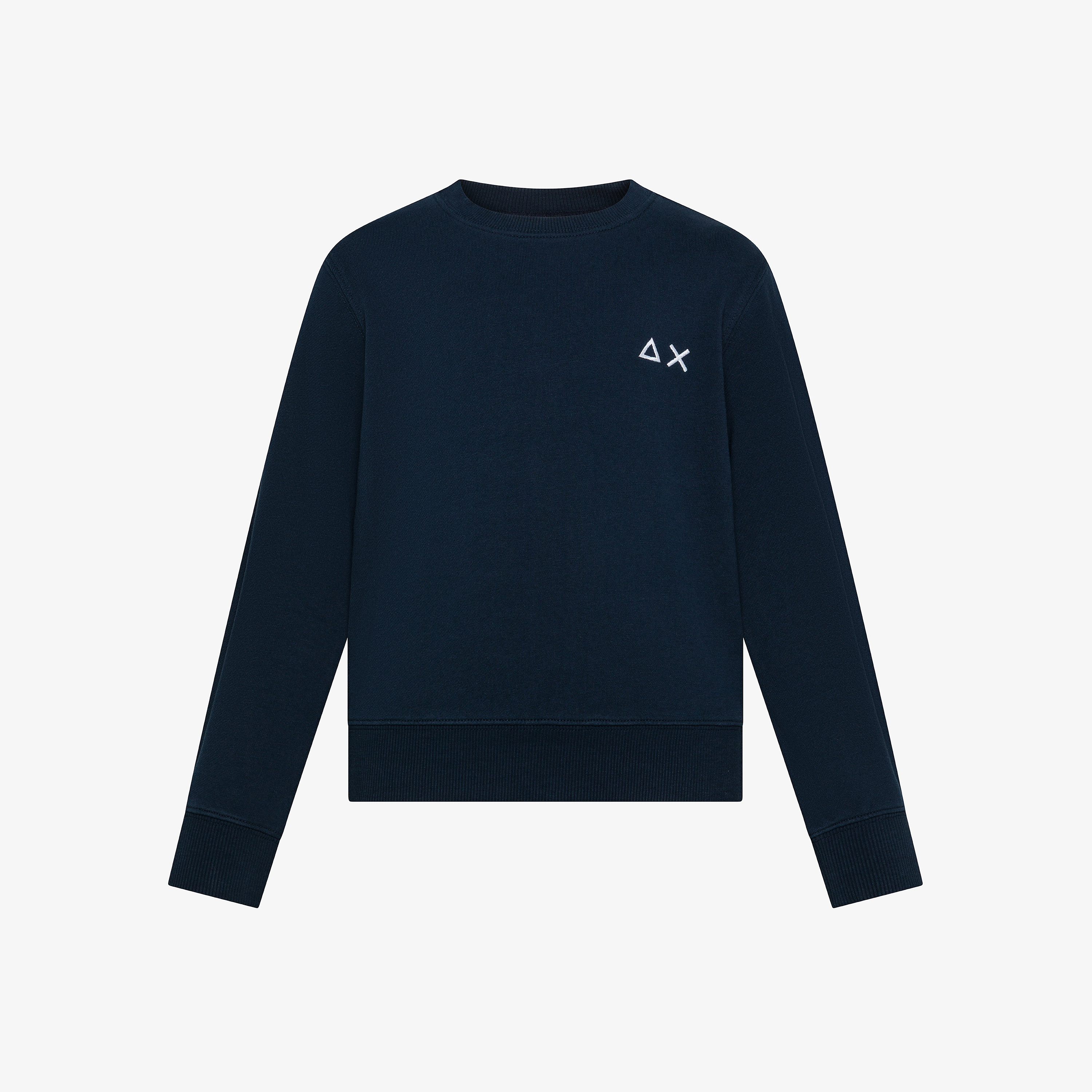 Navy blue cotton crew-neck sweatshirt