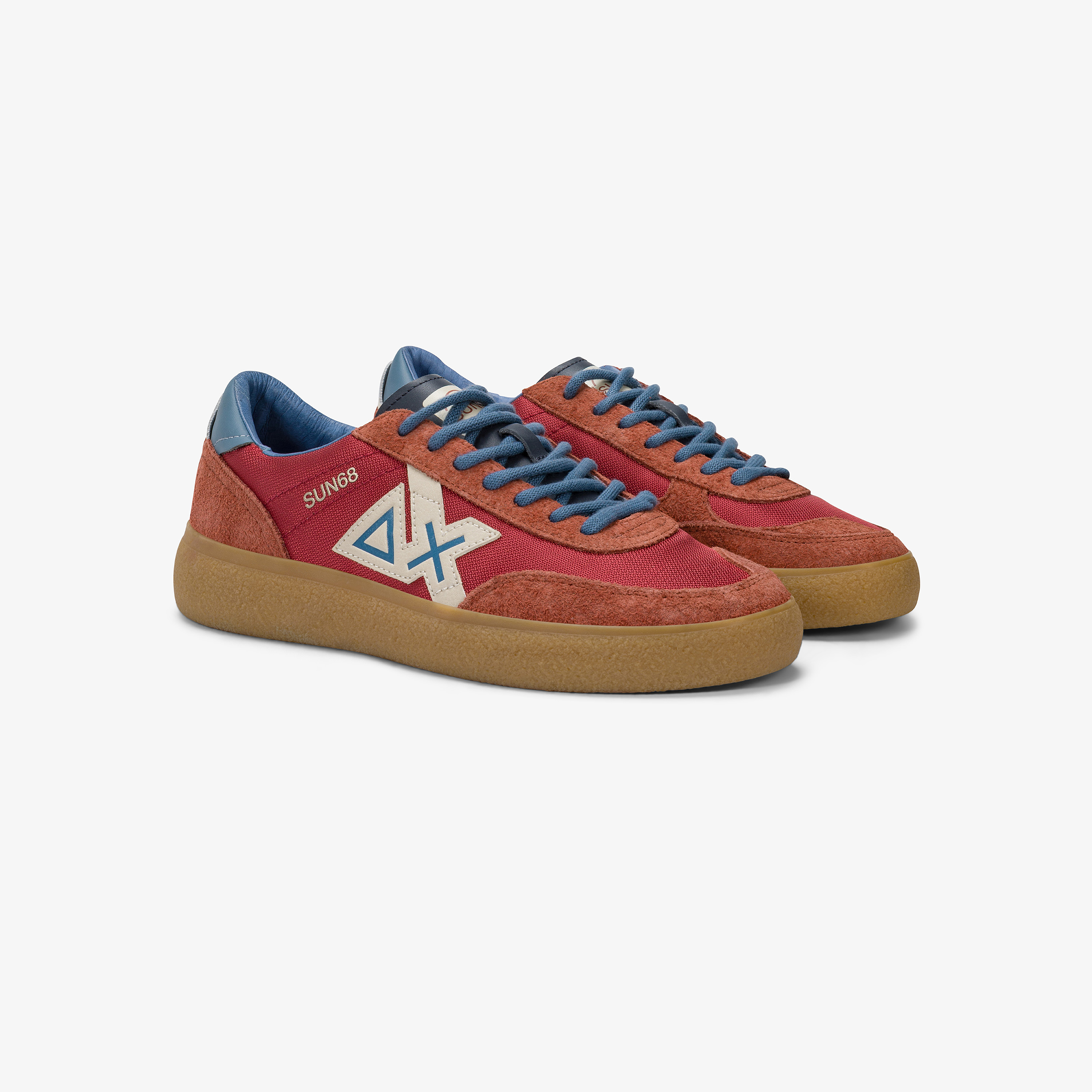 Rust Suede Rust Luis Low tumbled leather and suede sneaker