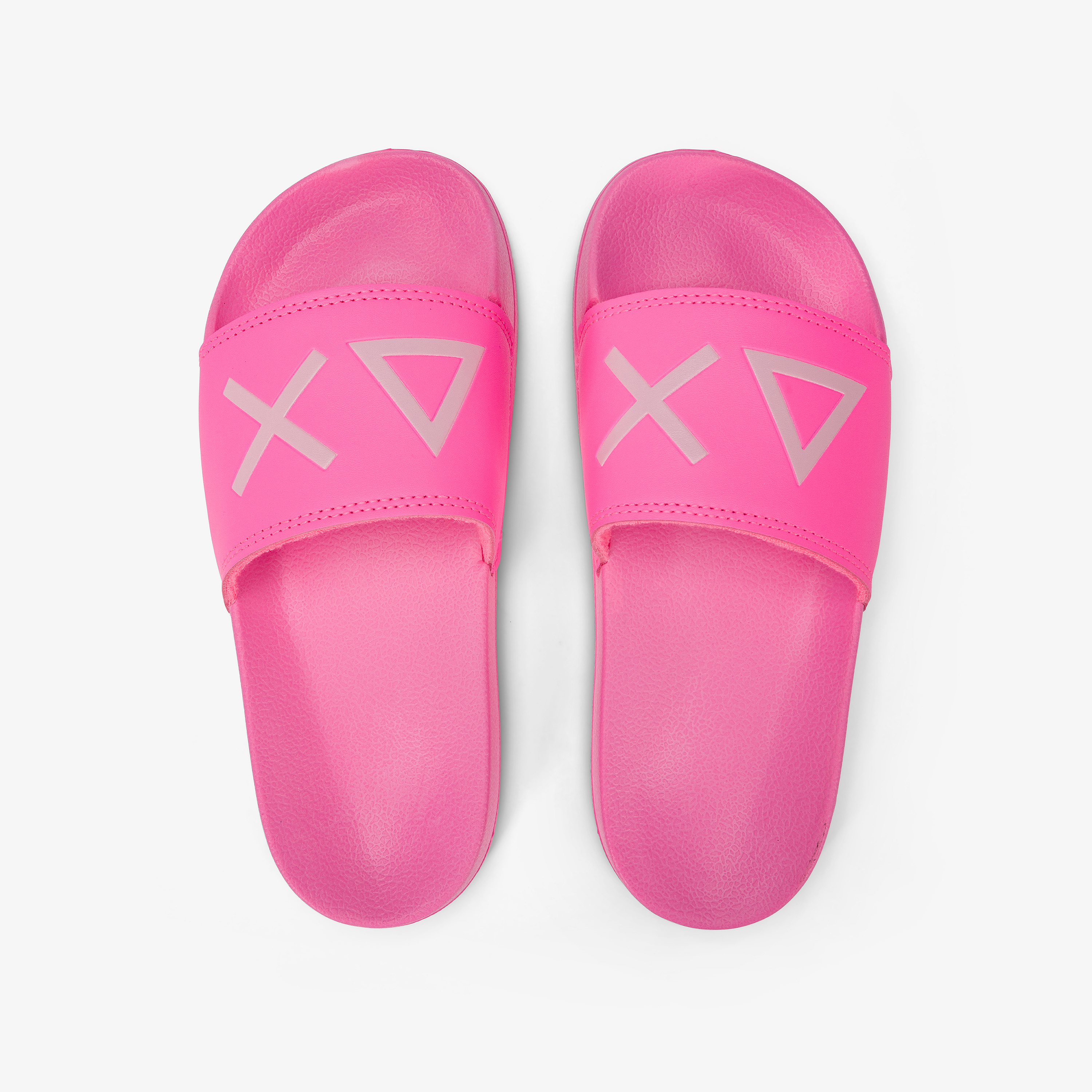 Sandali slide in PU fucsia fluo