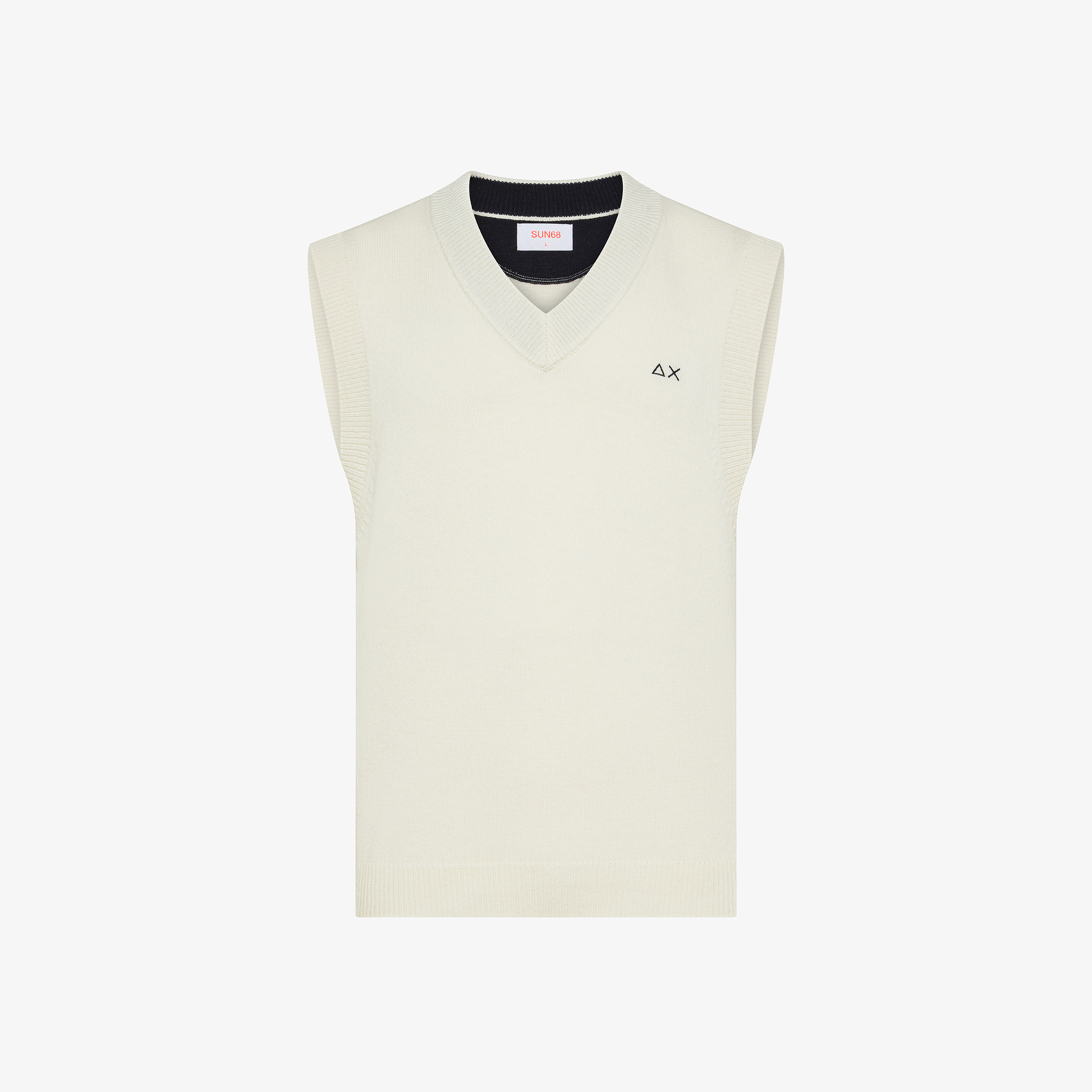 Gilet in lana e cashmere bianco panna