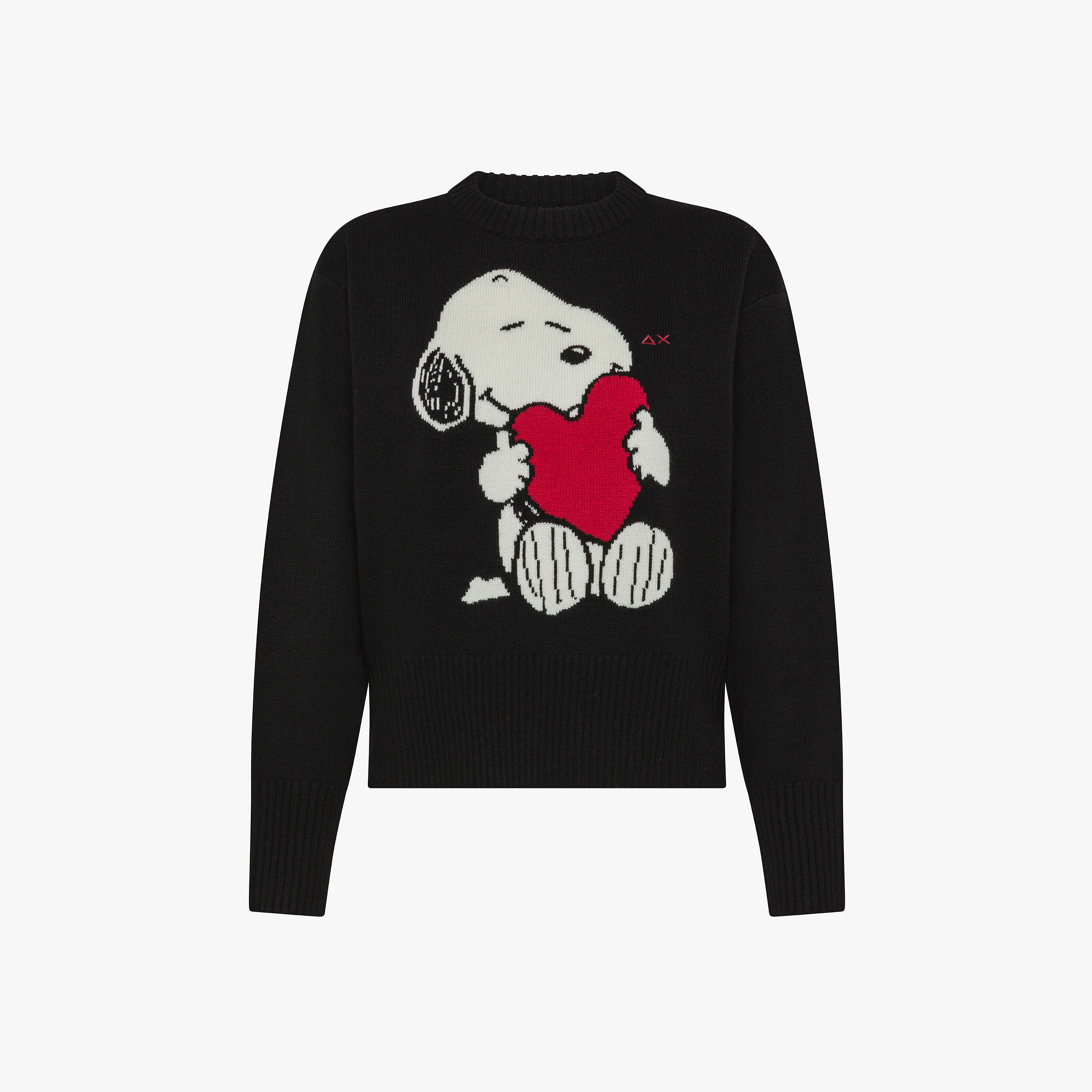 Maglia Peanuts in misto lana jacquard nero