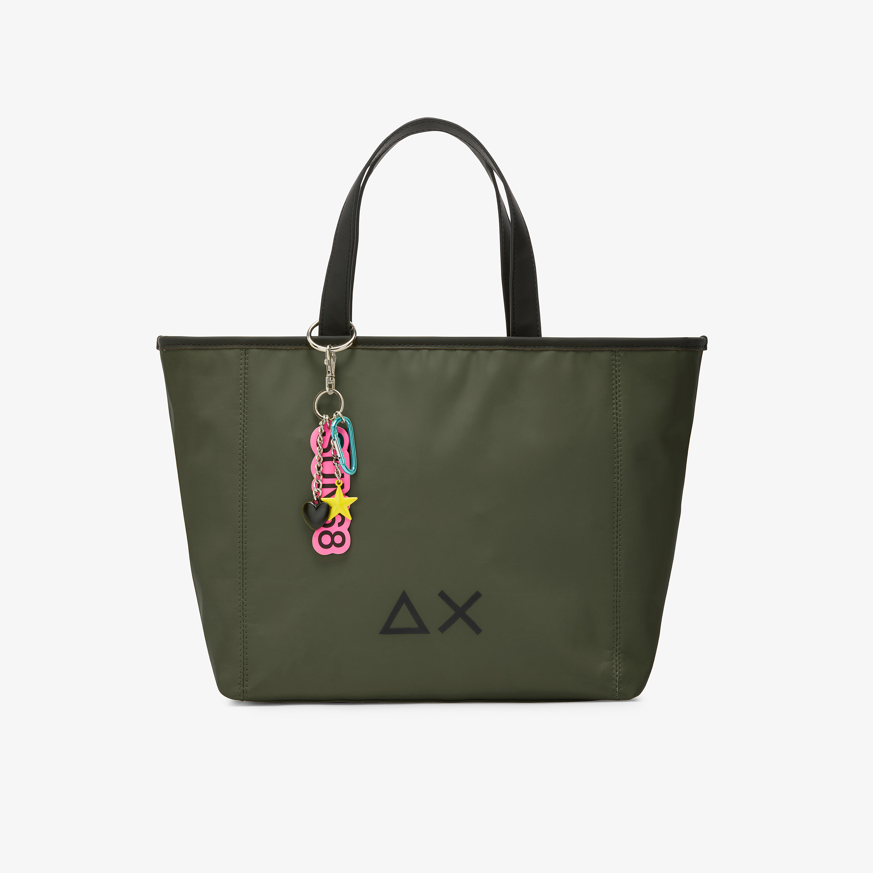 Shopping bag Jacqueline medium con charms militare scuro