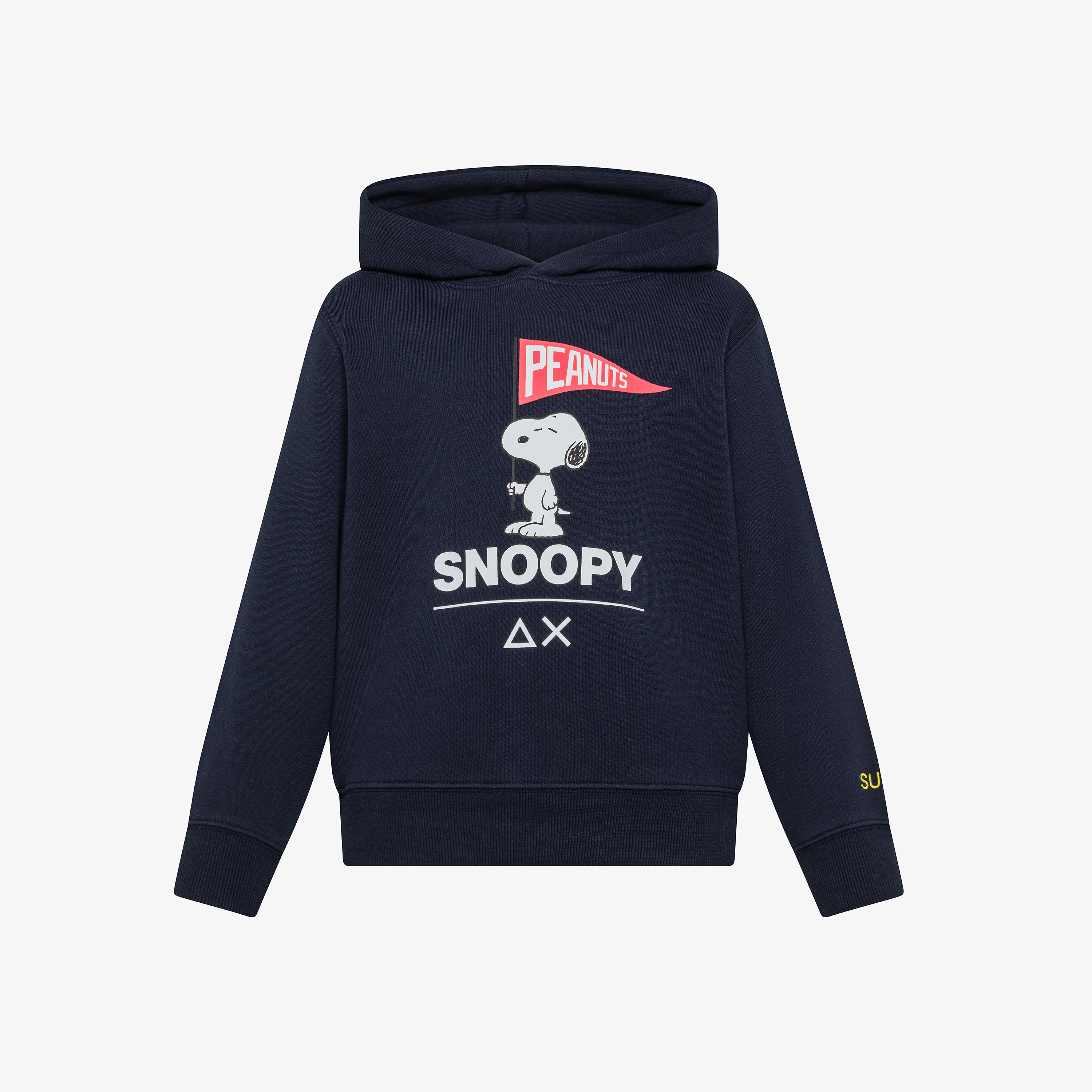 Felpa Peanuts in cotone con cappuccio navy blue