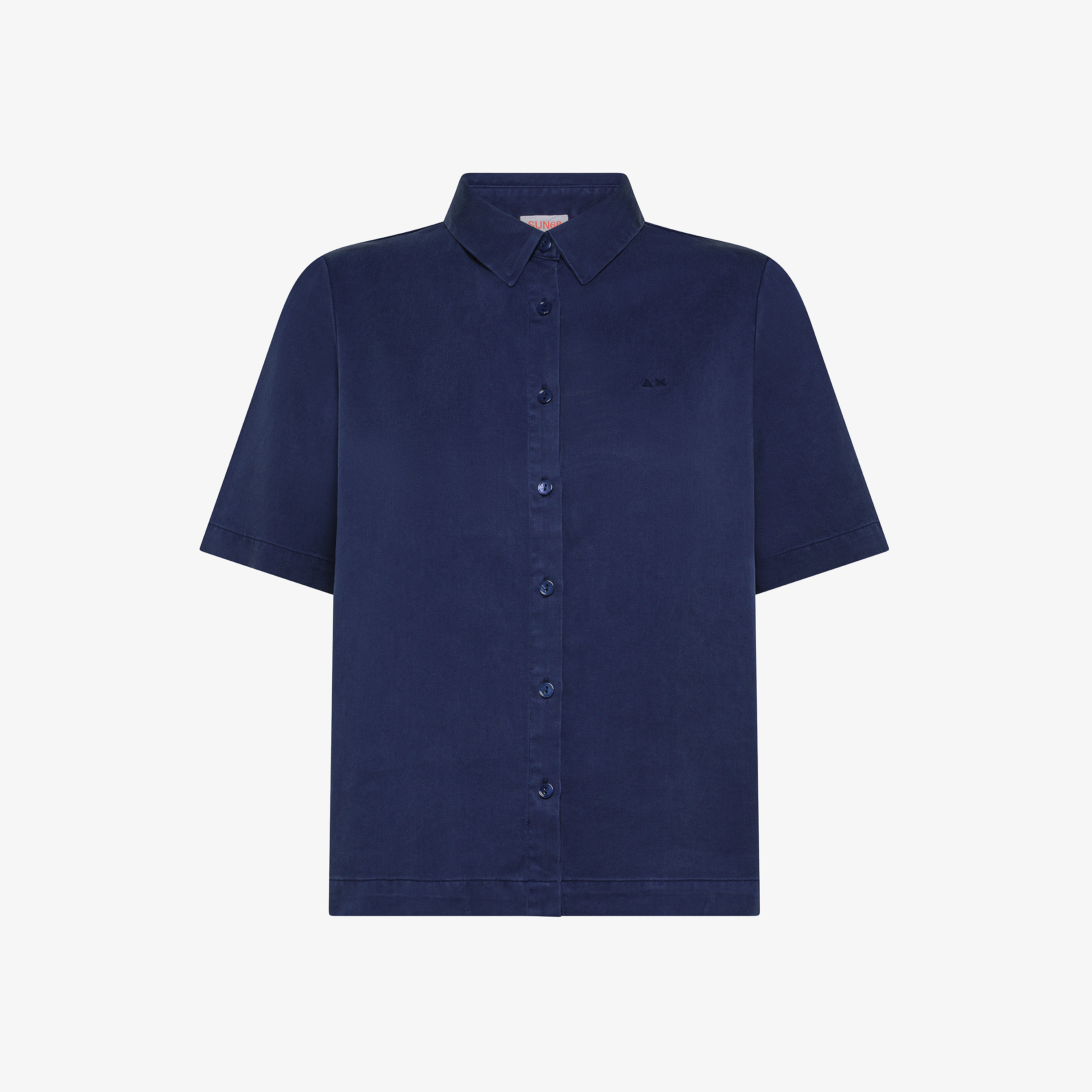 Navy blue fluid fabric shirt