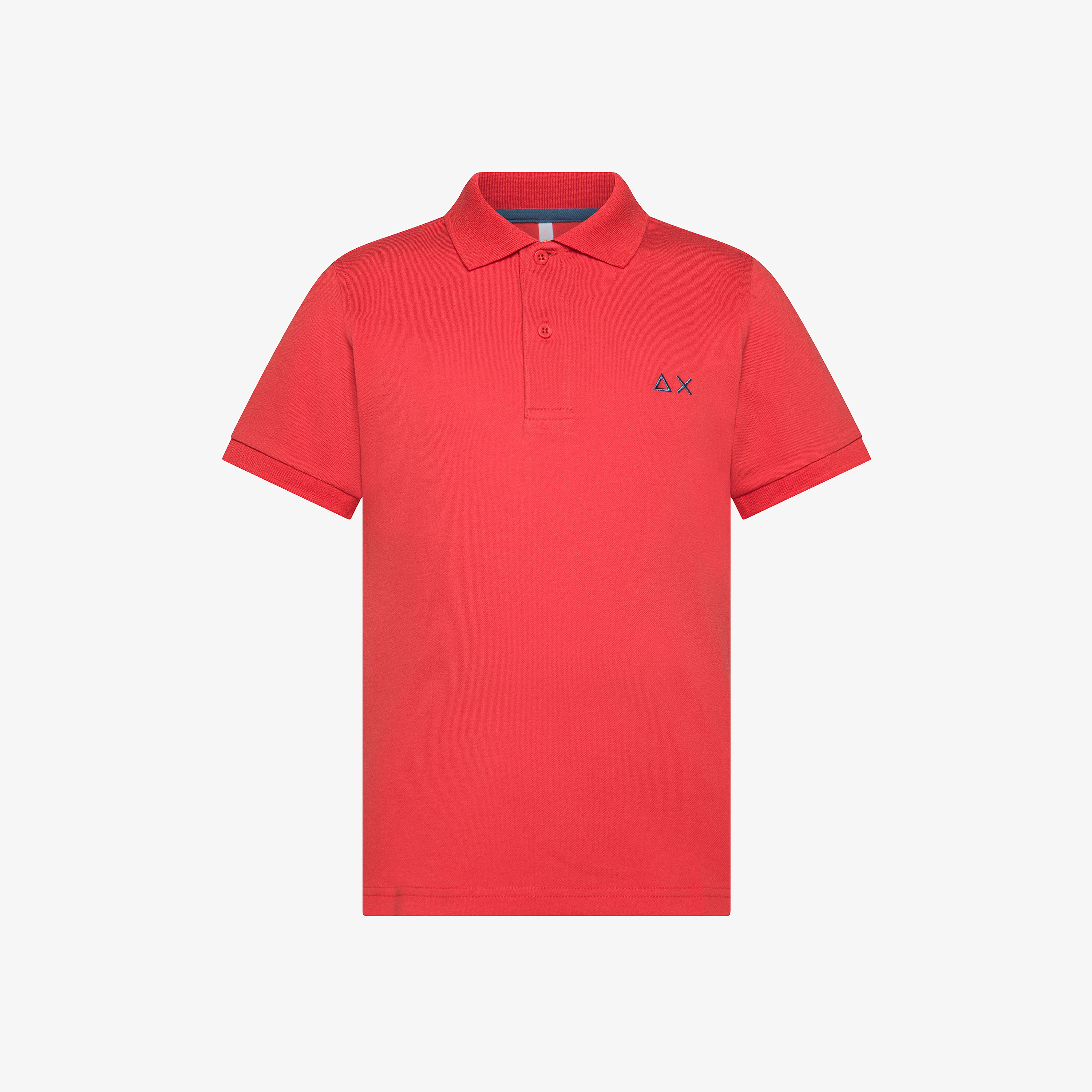 Polo rossa con logo ricamato