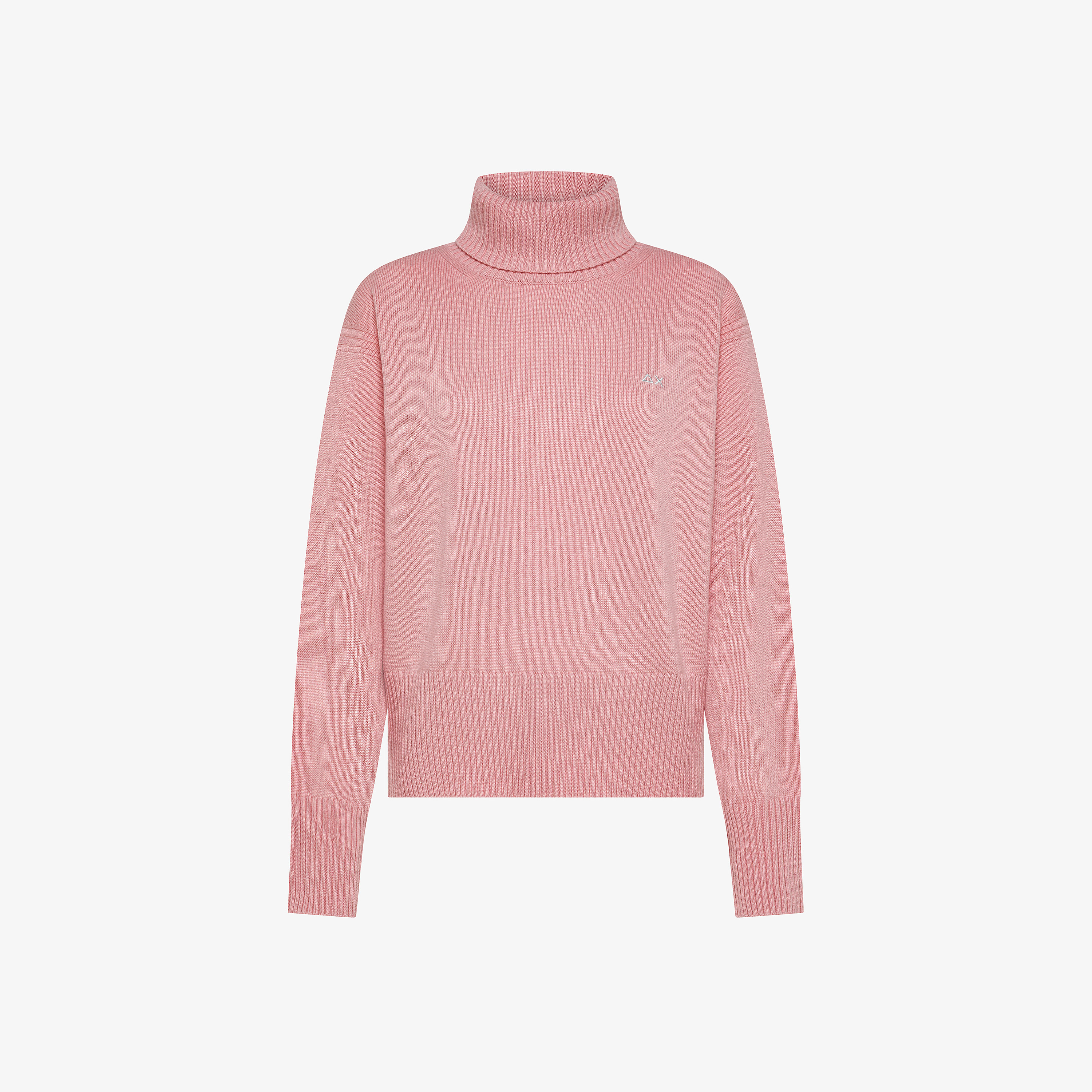 Maglia dolcevita in filato di lana rosa scuro