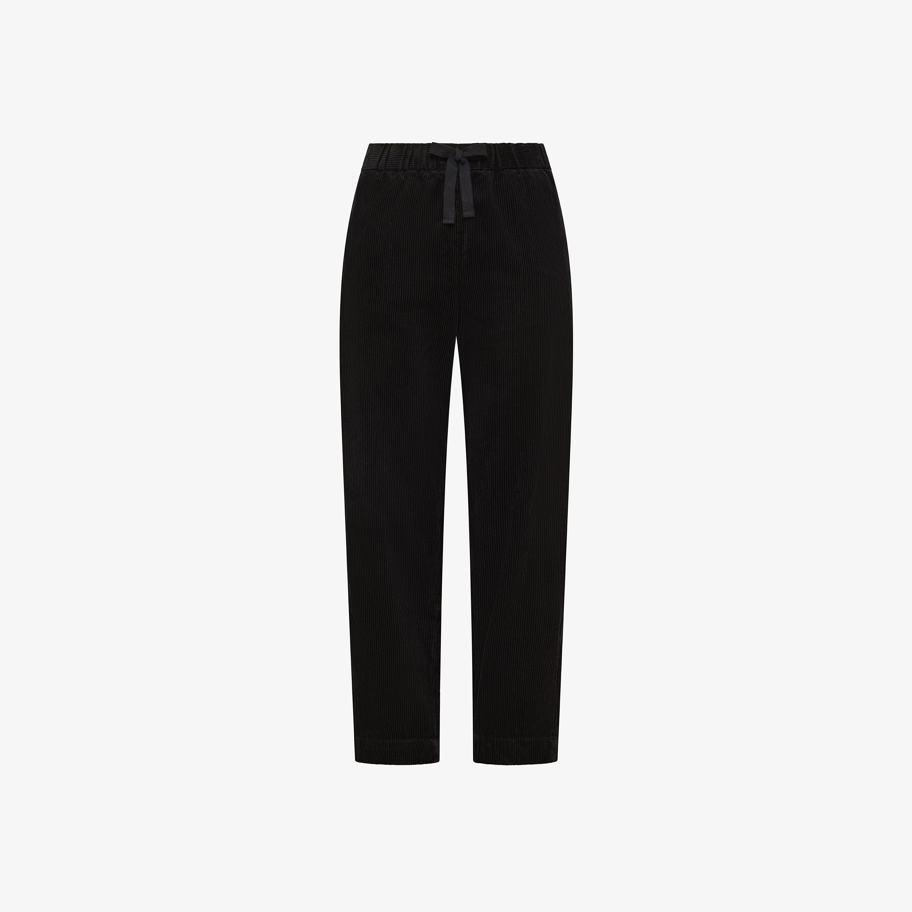 Pantaloni in velluto con coulisse nero