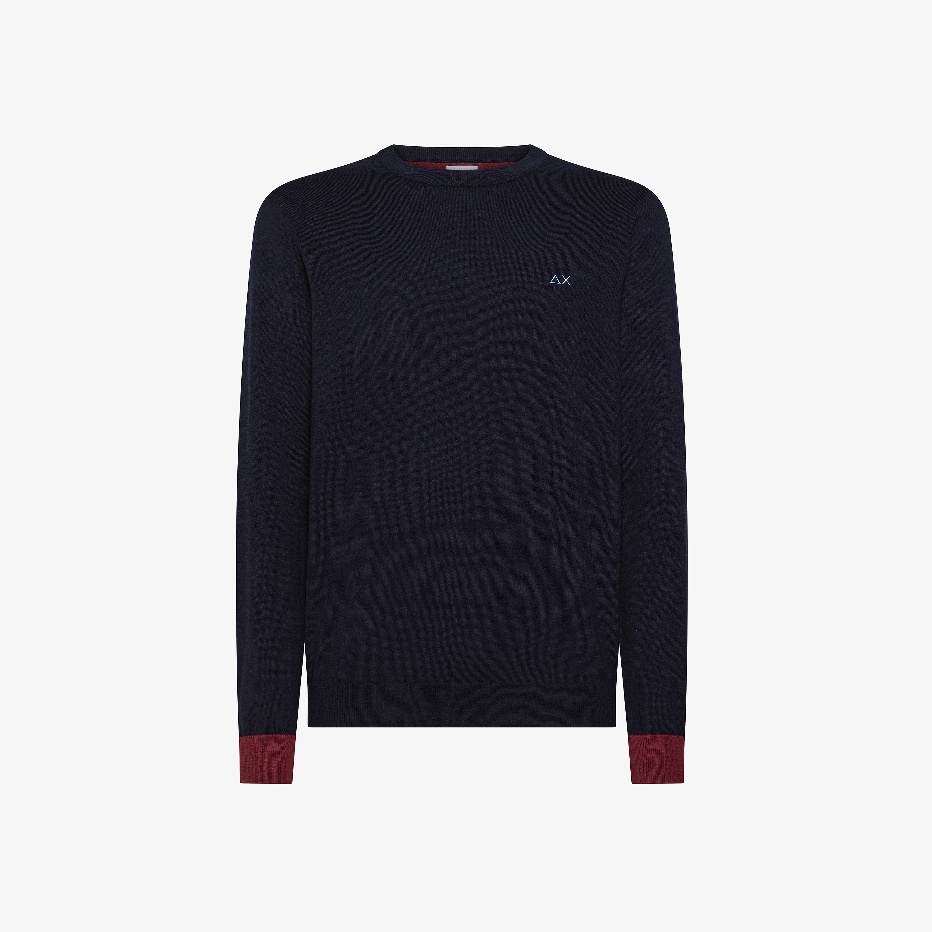 Maglia in lana e cotone con patch navy blue