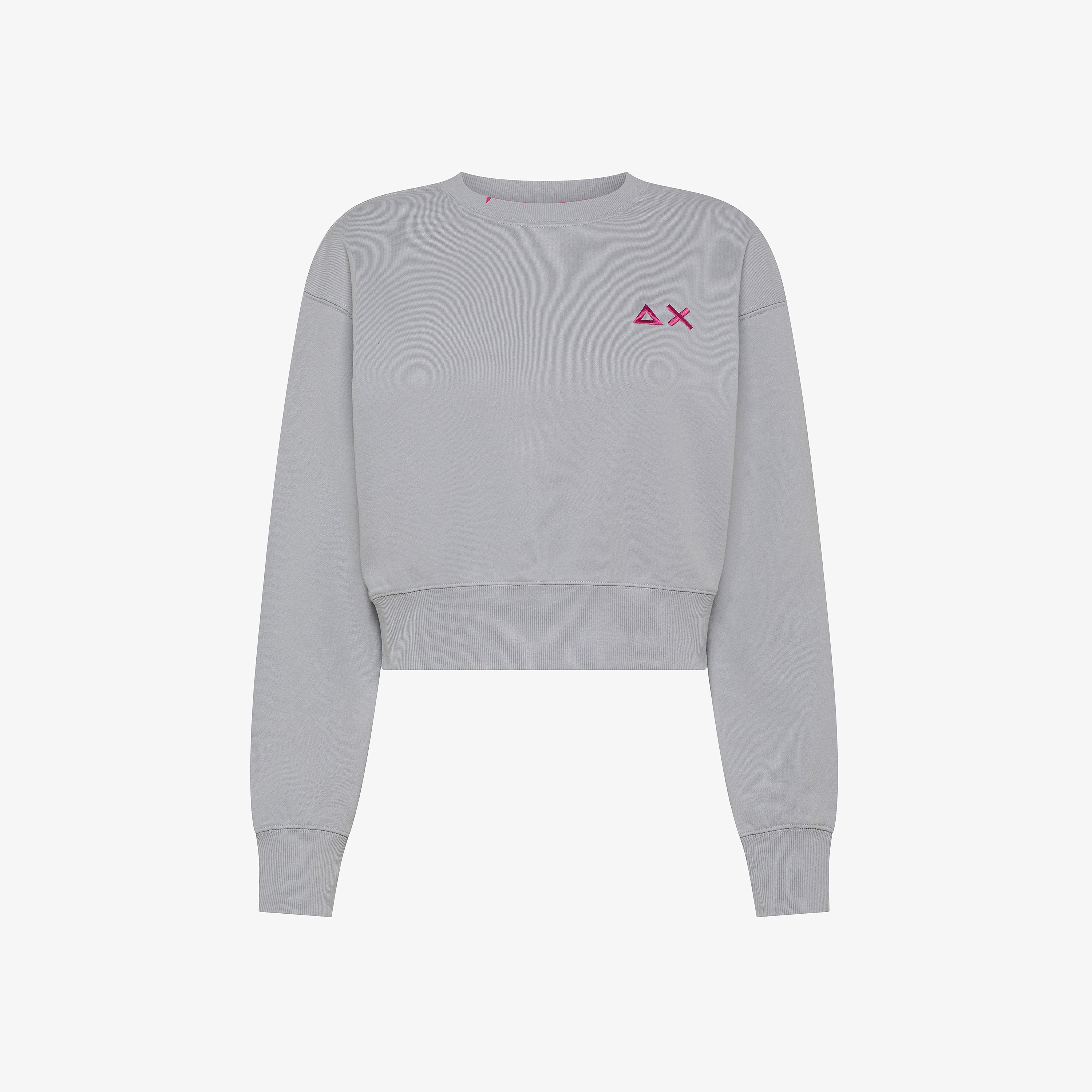 Light grey cropped cotton sweatshirt