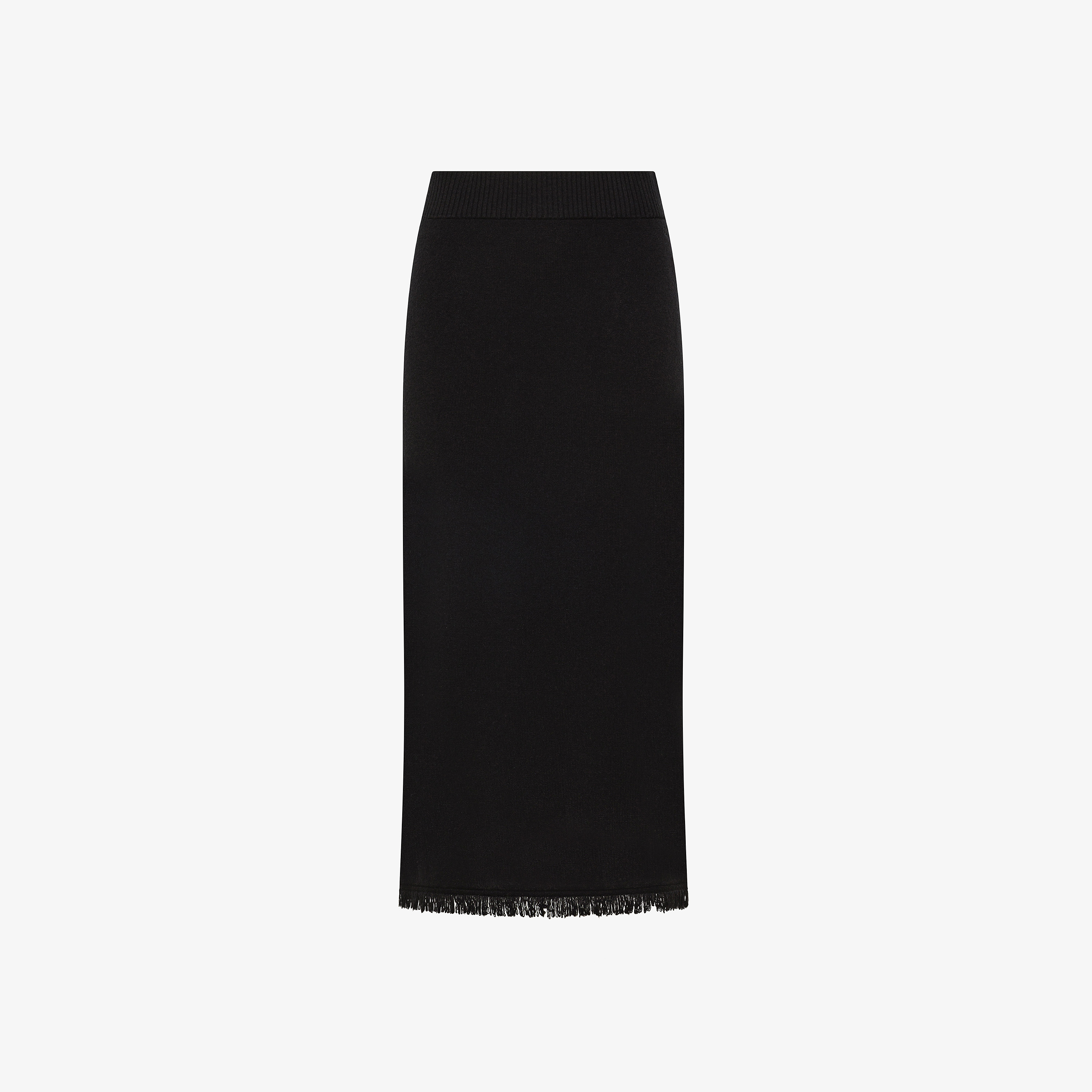 Gonna in lana e cashmere nero