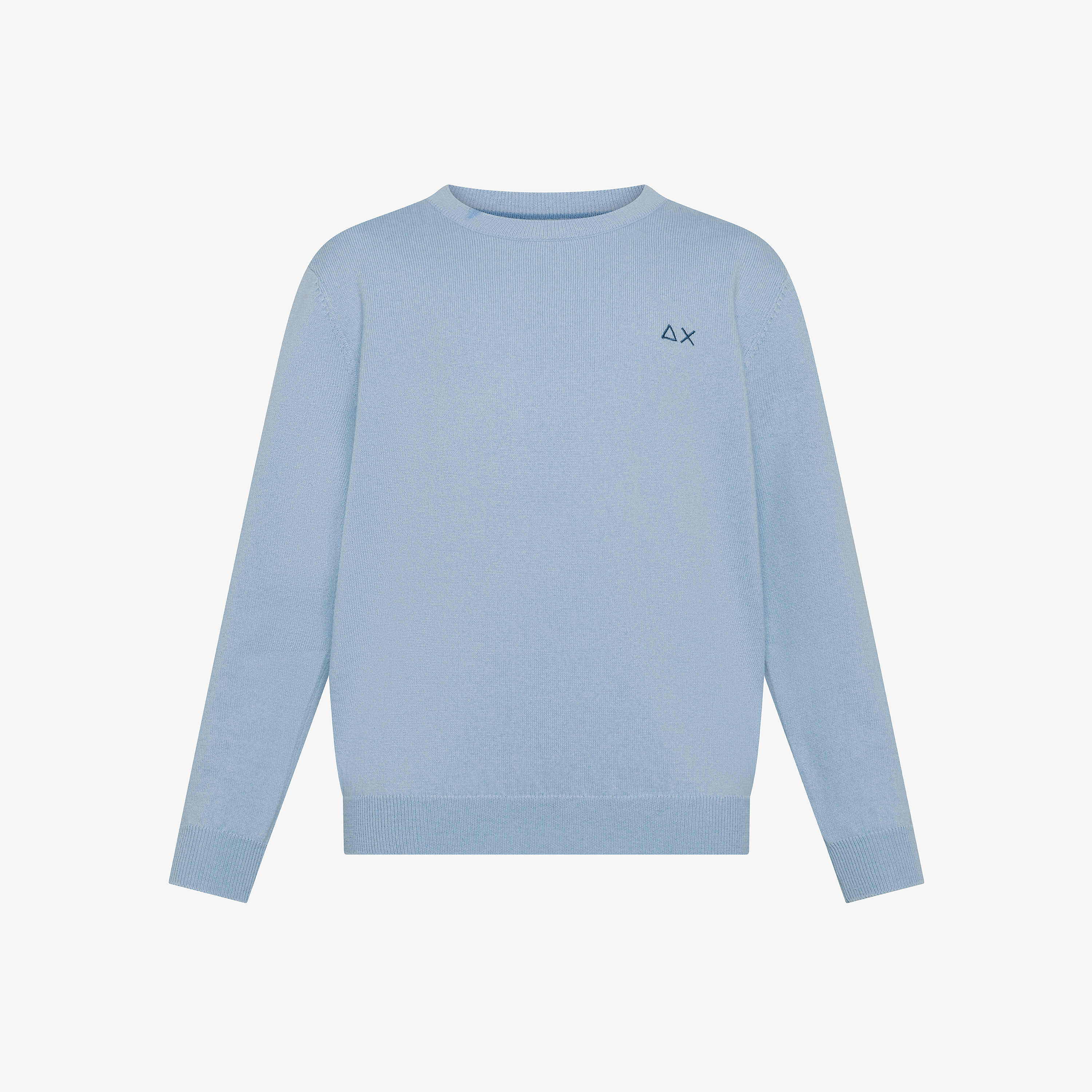 Bice light blue wool and cotton blend jumper