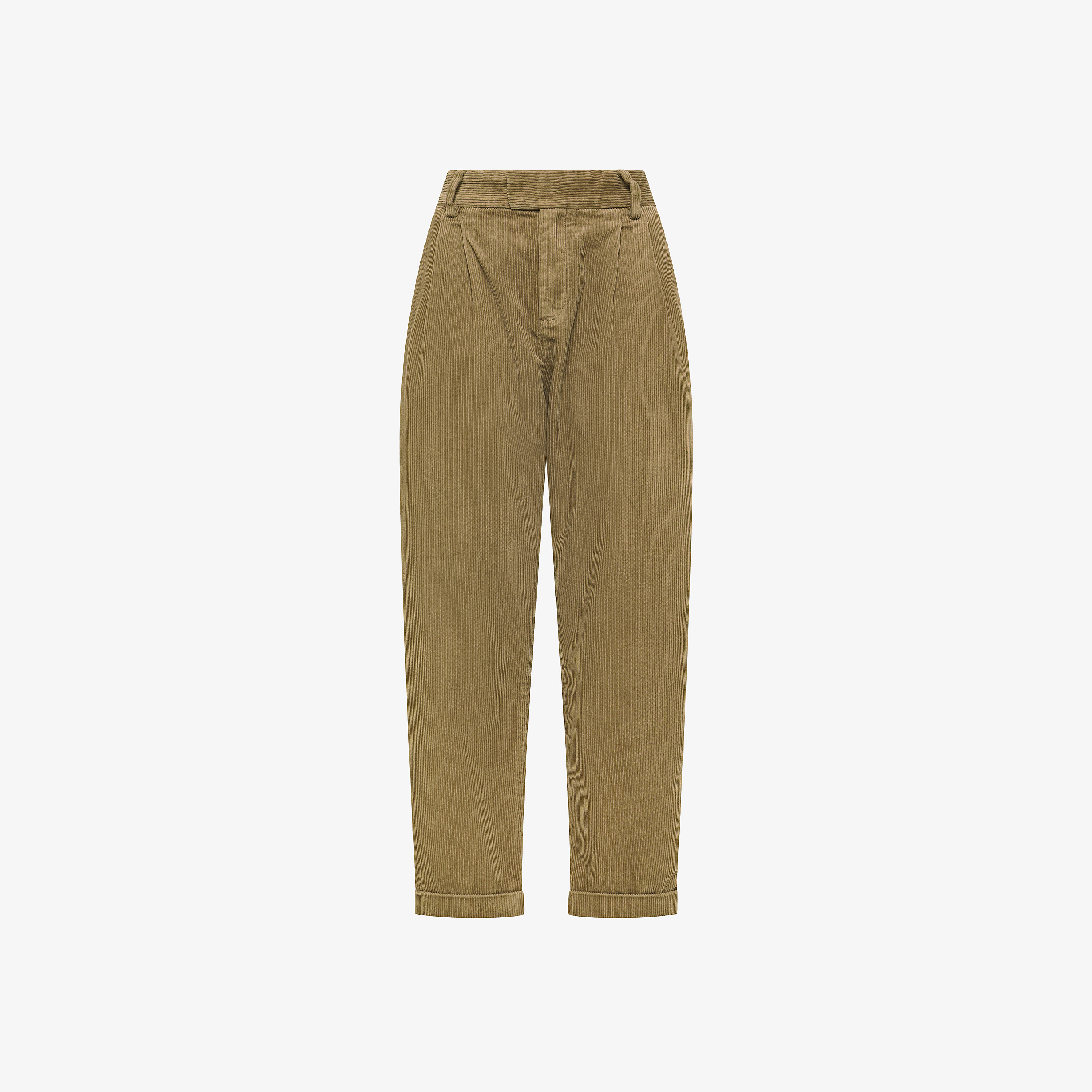 Pantaloni in velluto con pinces beige Pantaloni in velluto con pinces beige