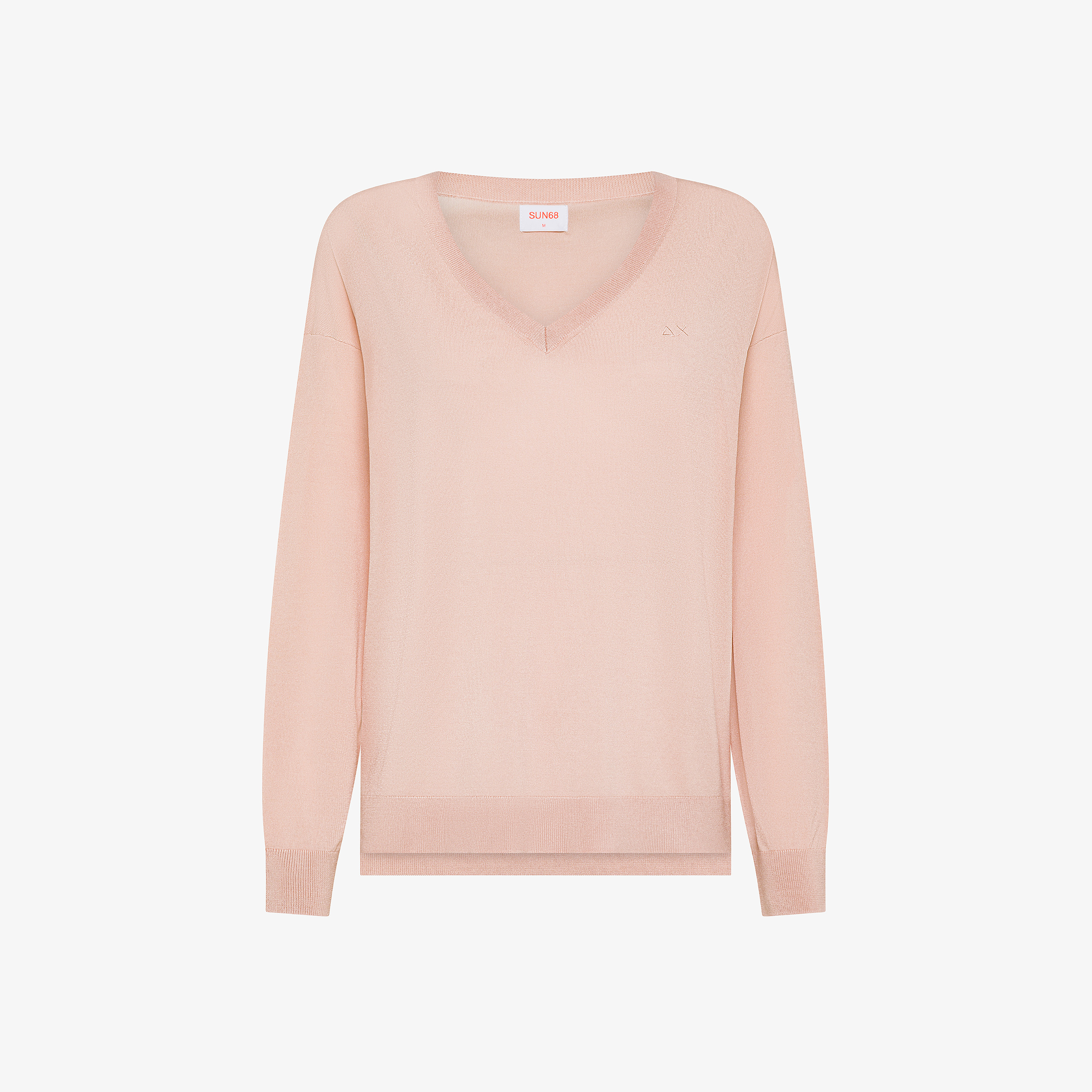 Maglia con scollo a V rosa porcellana