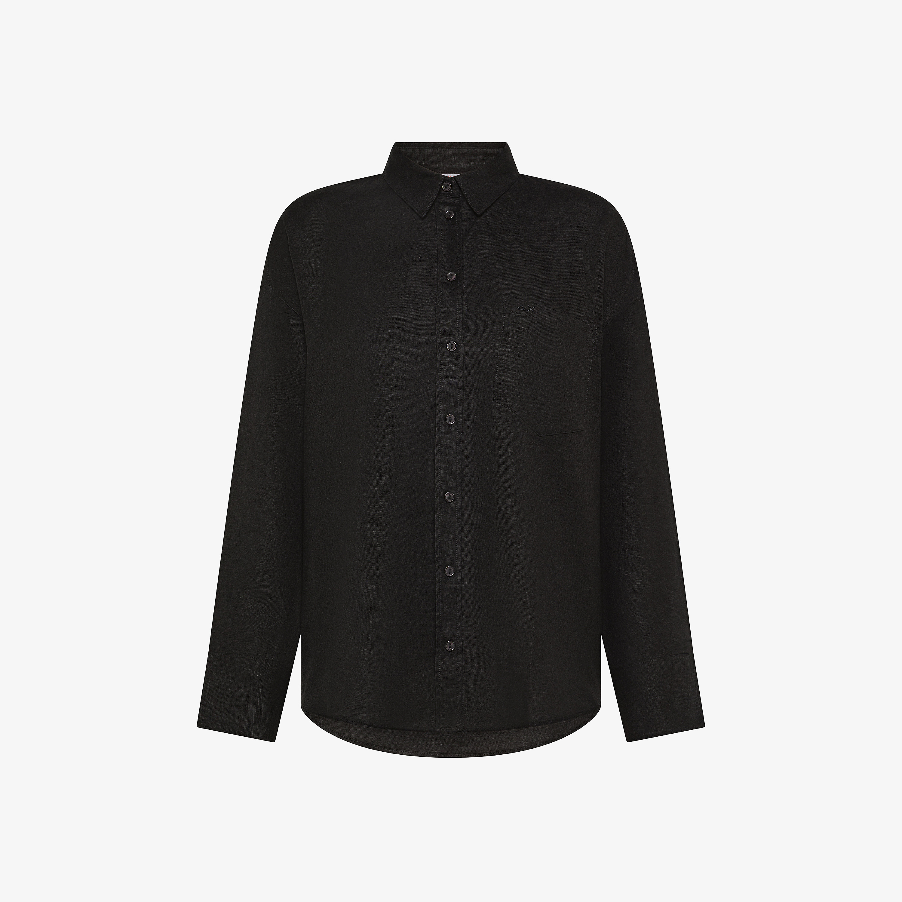 Camicia over in misto lino nero