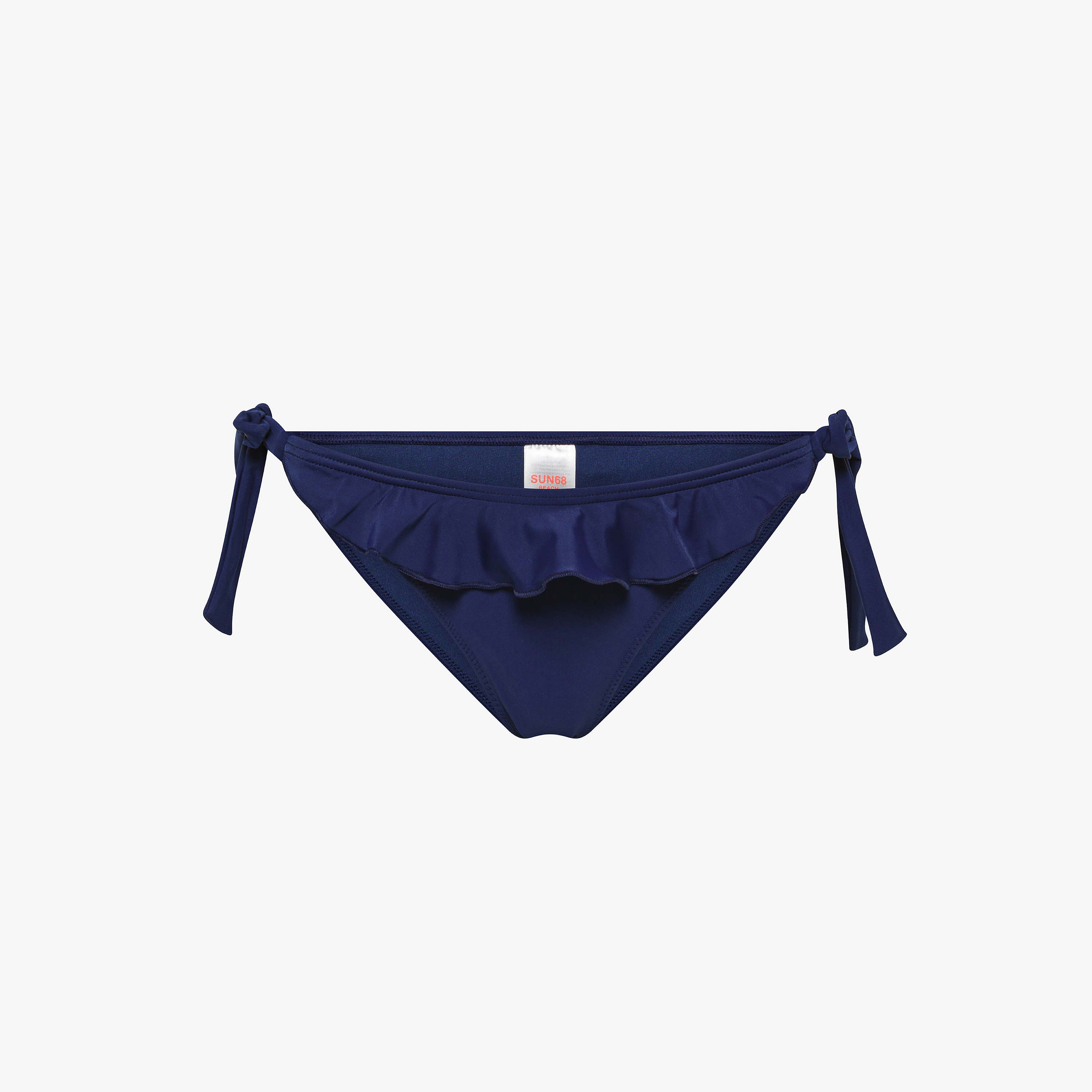 Navy blue ruffled bikini briefs
