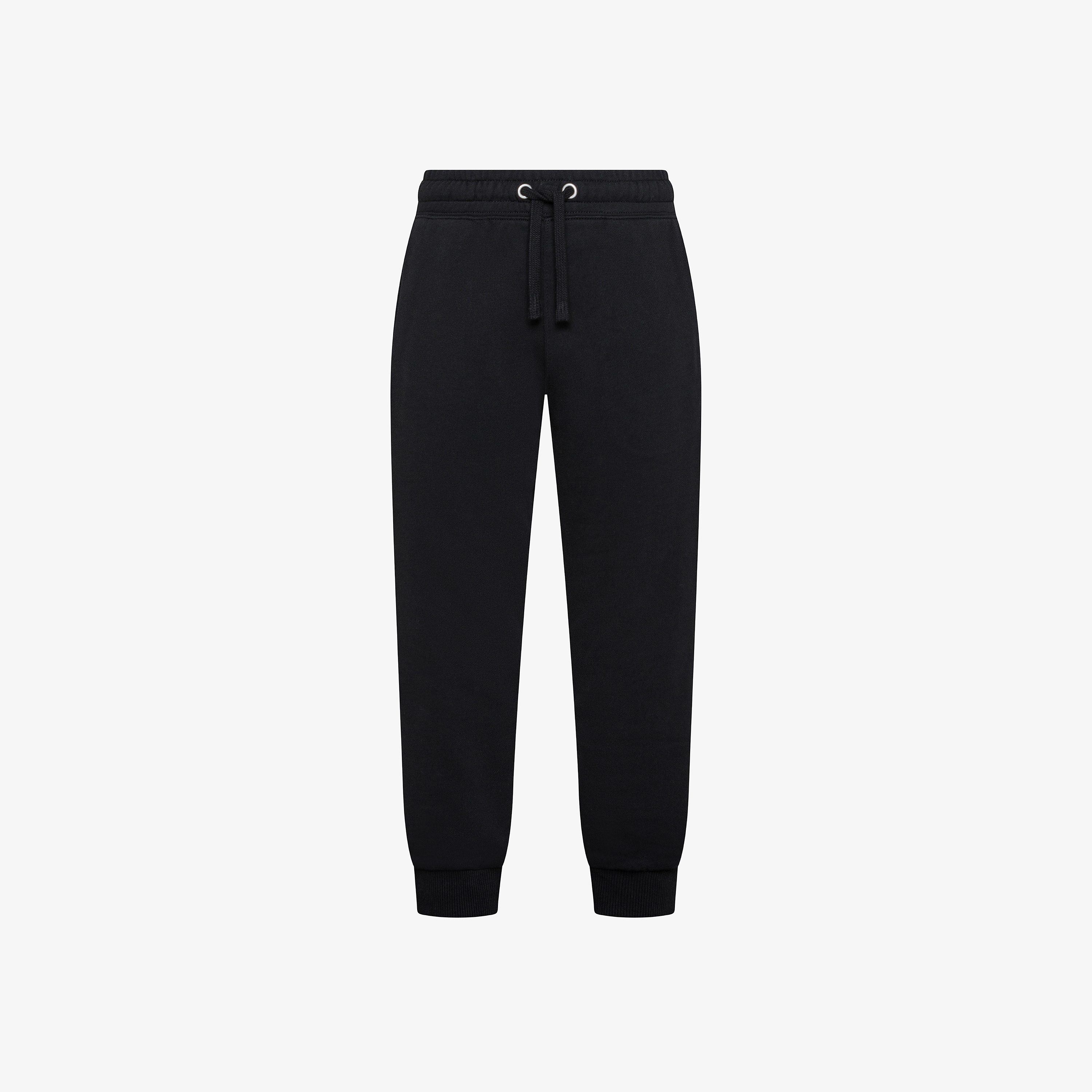 Black cotton fleece trousers