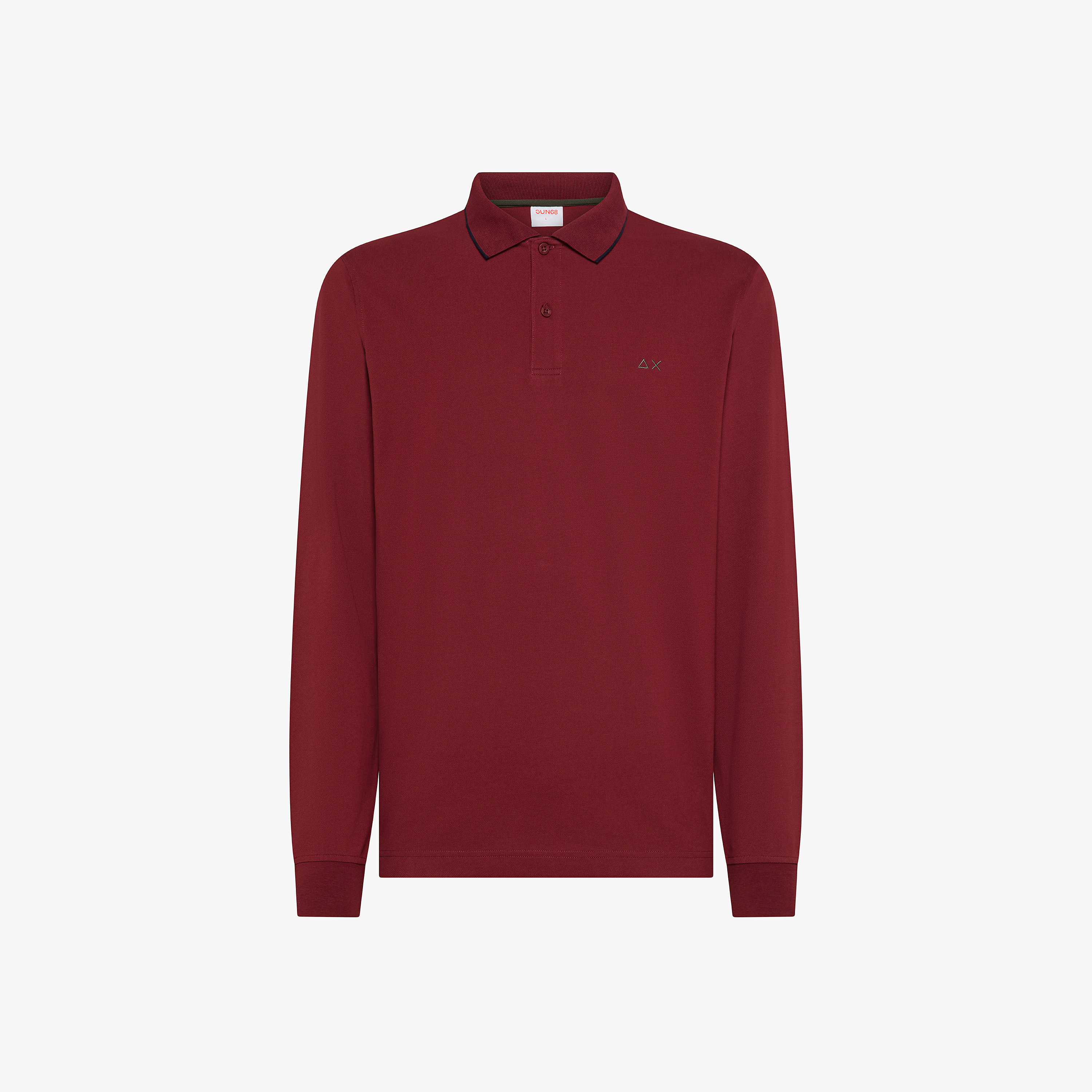 Bordeaux cotton piqué polo shirt with logo