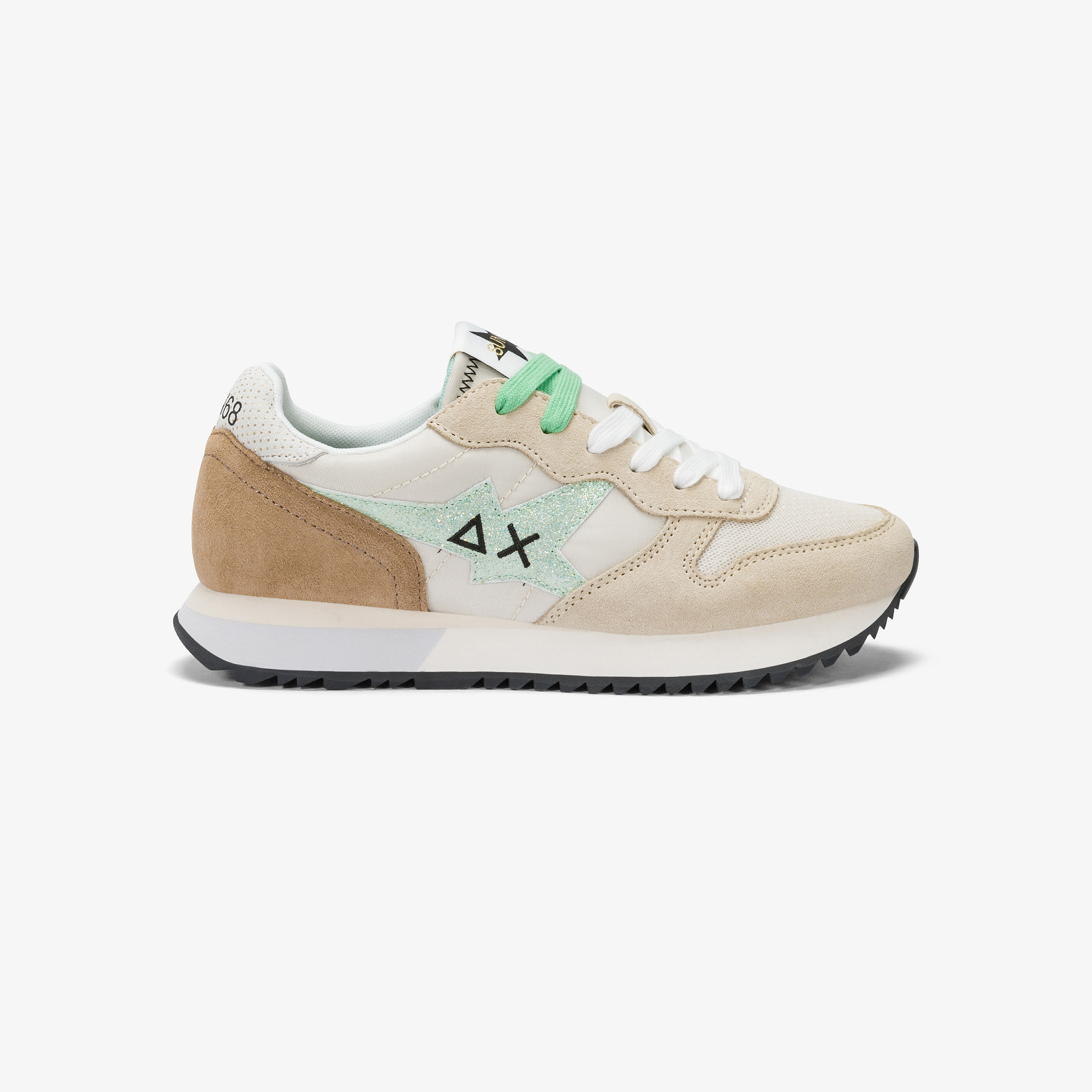 Stargirl Glitter off white suede and nylon sneaker