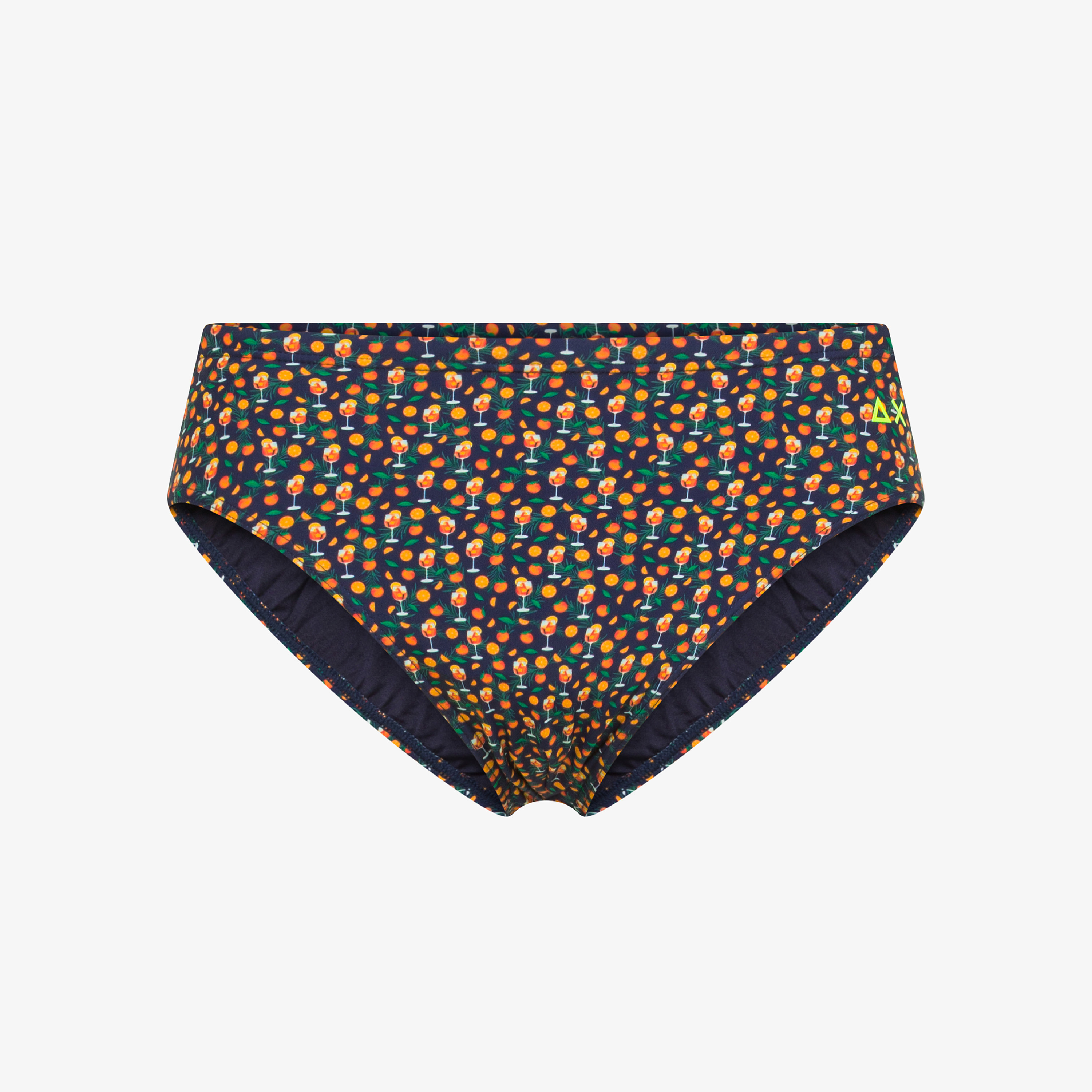 Slip mare in nylon stampato blu navy