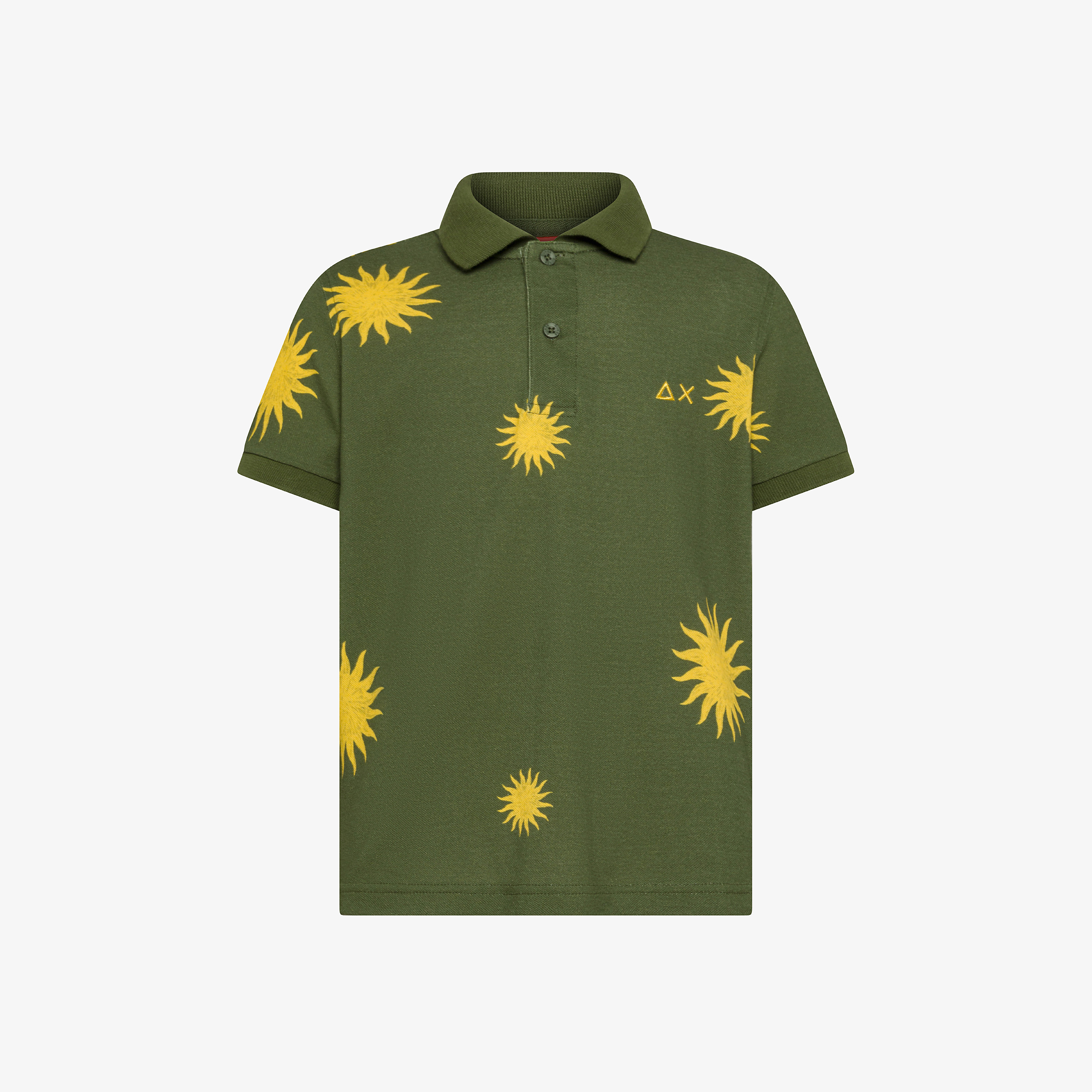 Dark green polo shirt with print