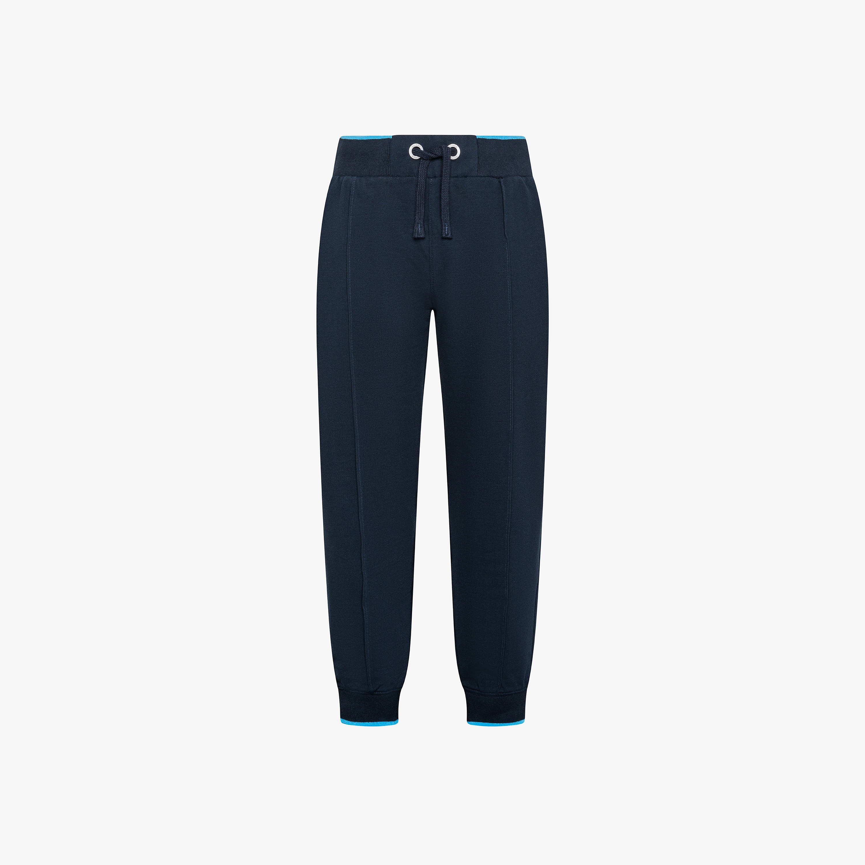 Pantaloni in piquet di cotone blu navy