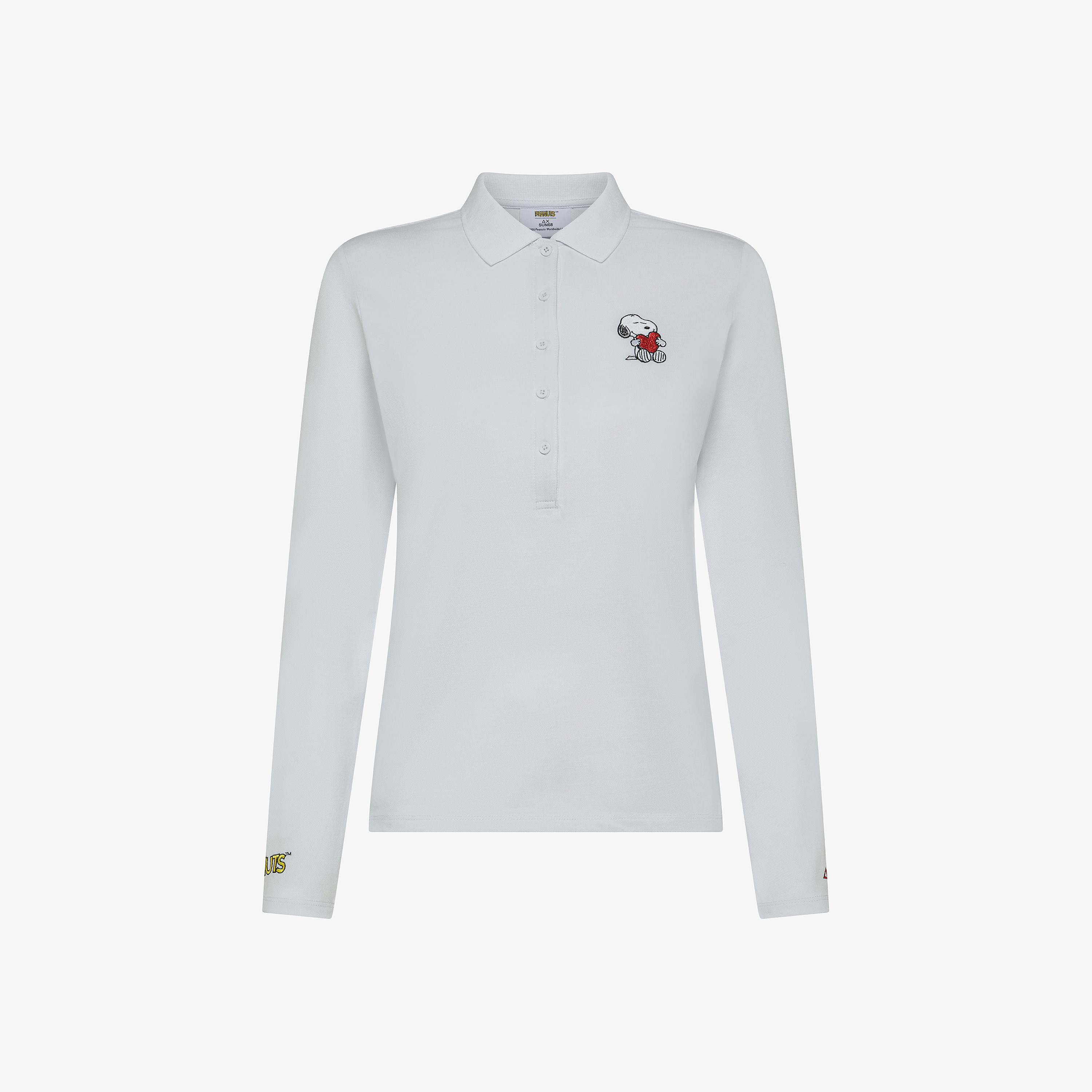 White Peanuts cotton piqué slim-fit polo shirt