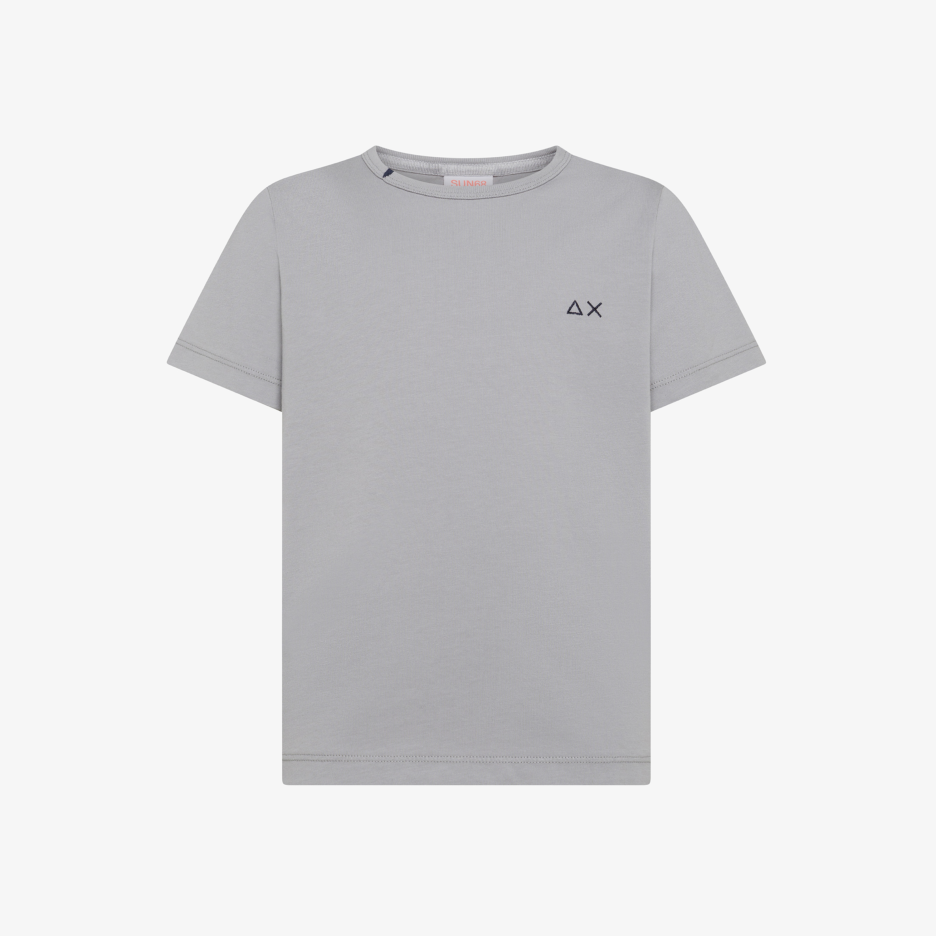 T-shirt in jersey di cotone grigio medio T-shirt in jersey di cotone grigio medio